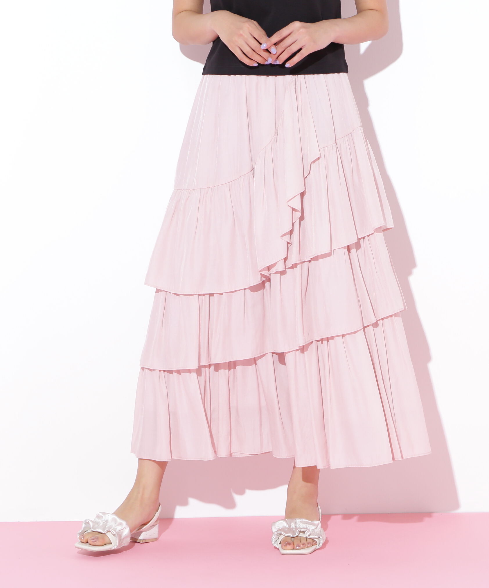  「ランダムティアードボリュームスカート」|スカート|