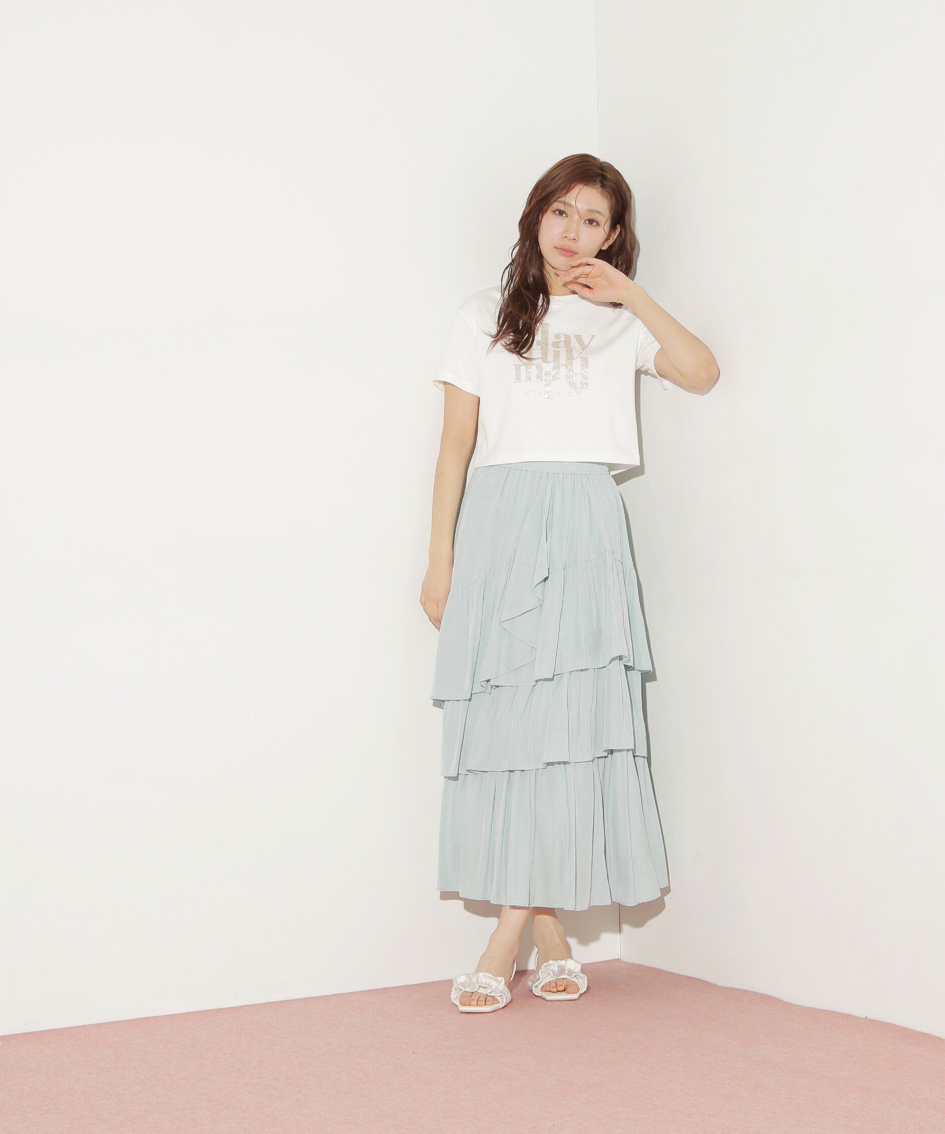  「ランダムティアードボリュームスカート」|スカート|