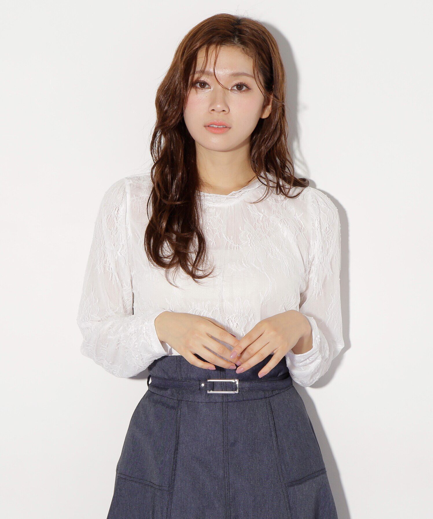  「ストレッチチュールレーストップス」|Tシャツ・カットソー|