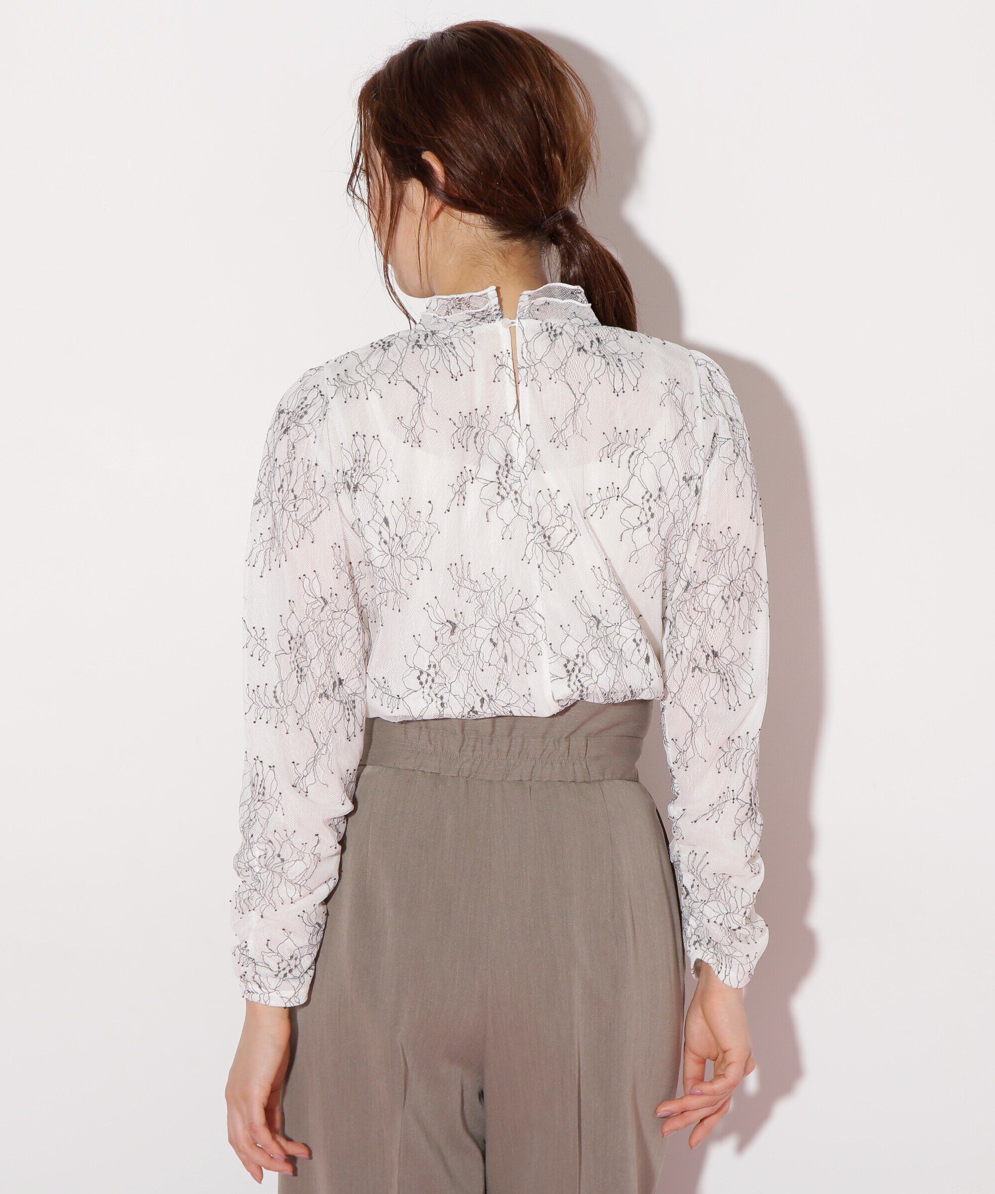  「ストレッチチュールレーストップス」|Tシャツ・カットソー|