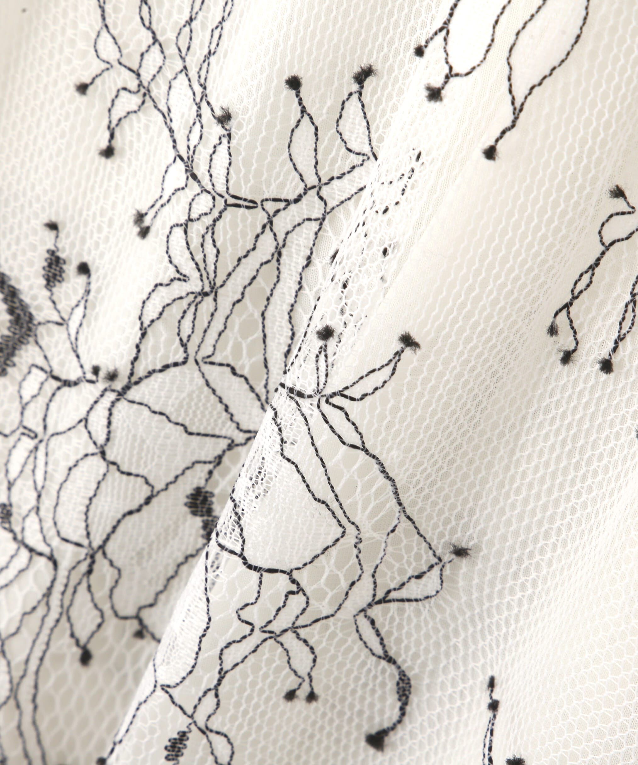  「ストレッチチュールレーストップス」|Tシャツ・カットソー|