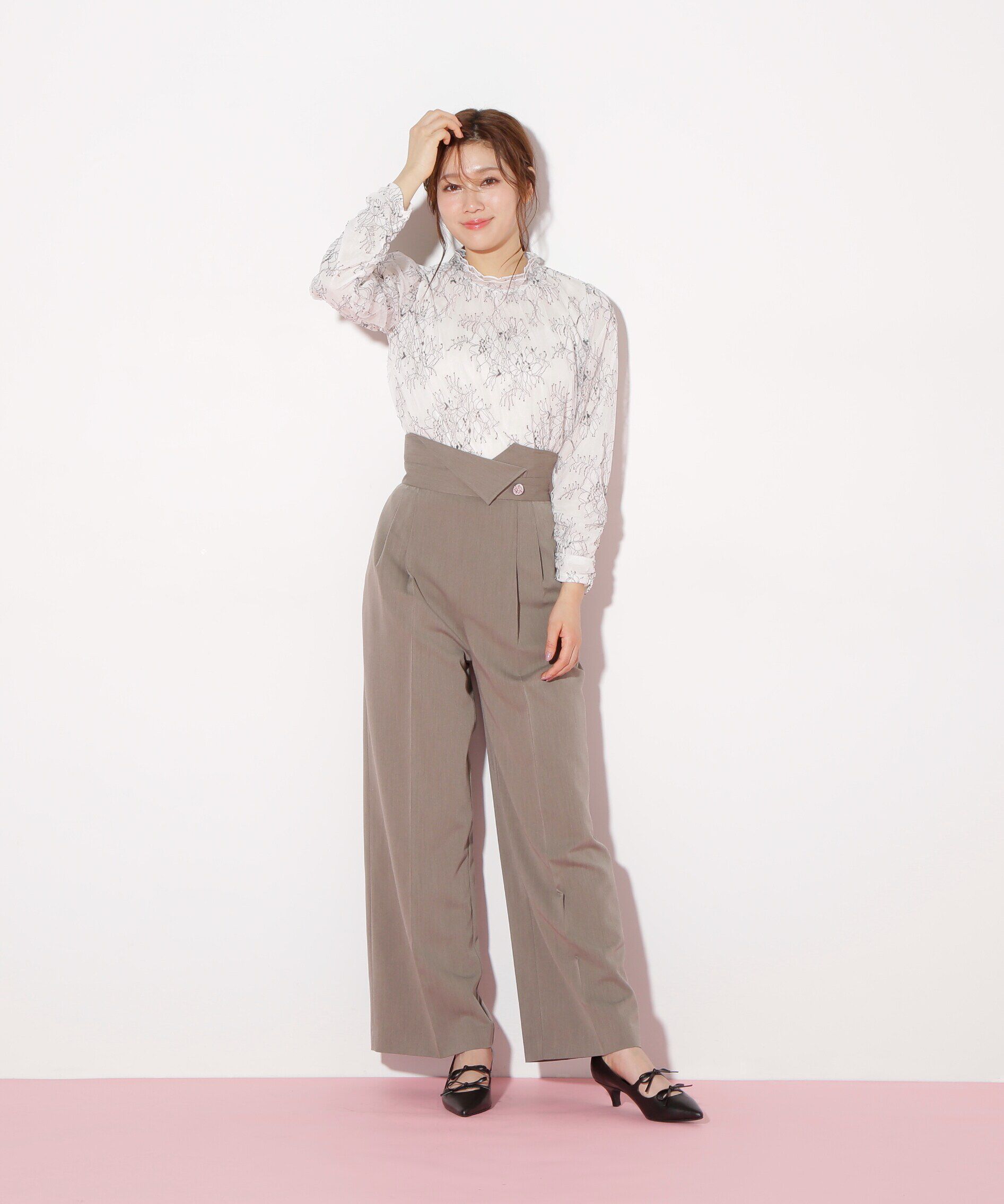  「ストレッチチュールレーストップス」|Tシャツ・カットソー|