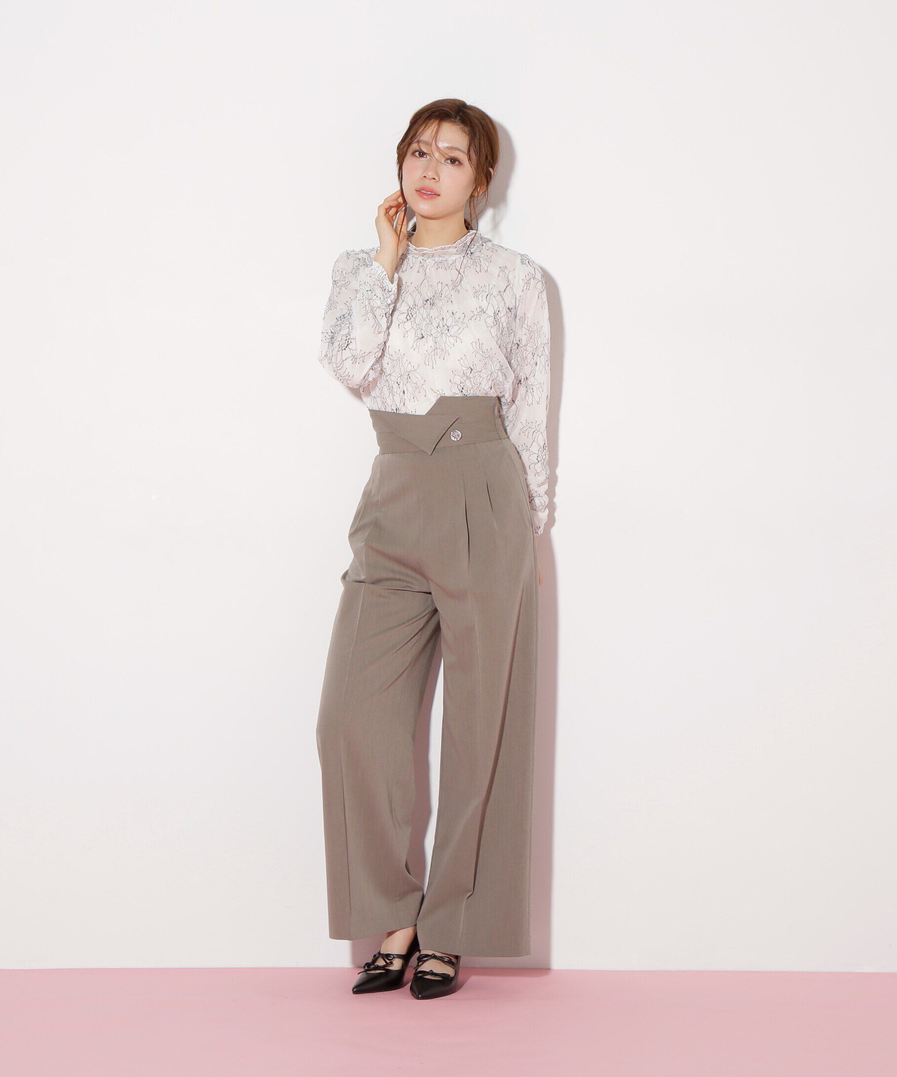  「ストレッチチュールレーストップス」|Tシャツ・カットソー|