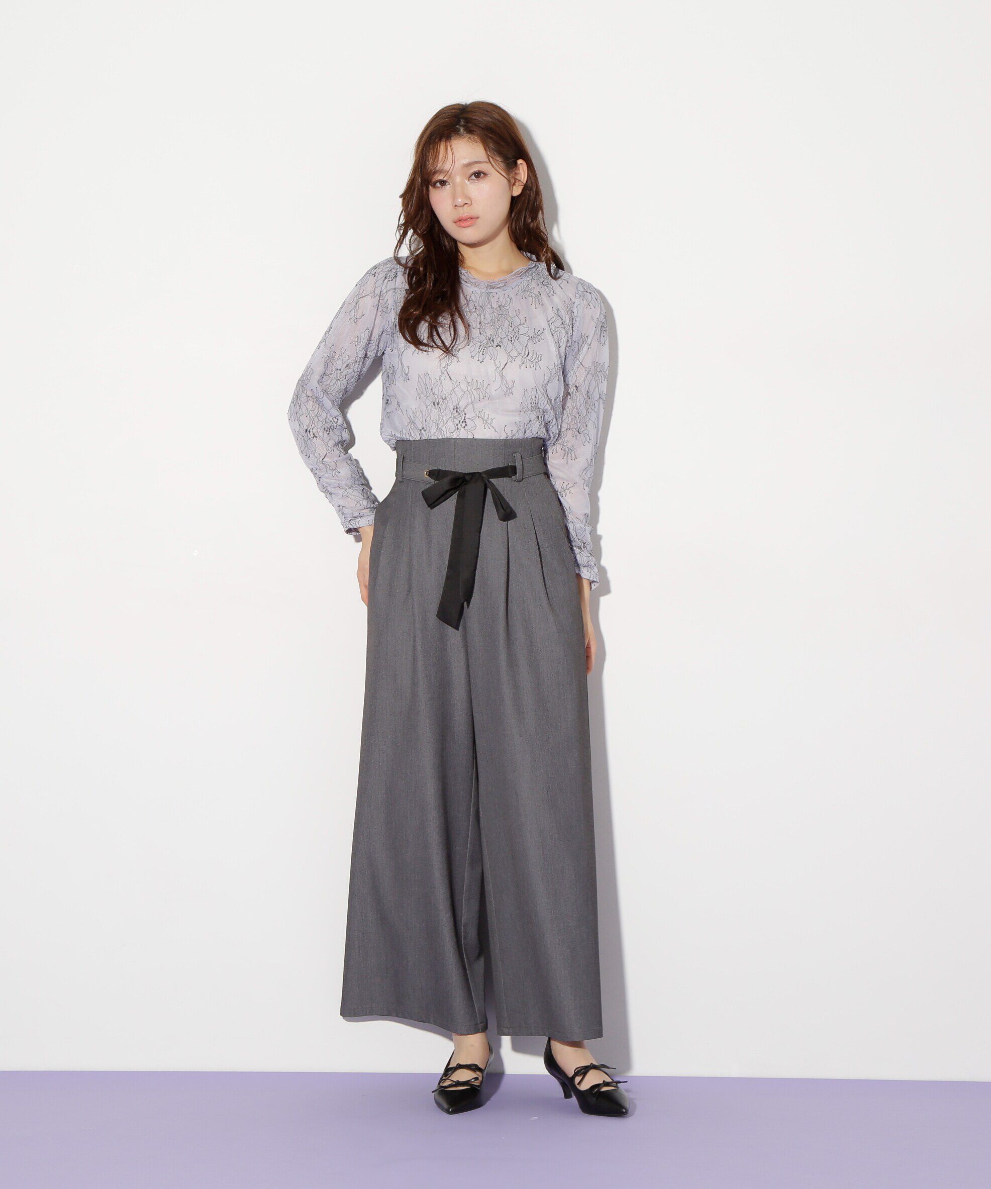  「ストレッチチュールレーストップス」|Tシャツ・カットソー|