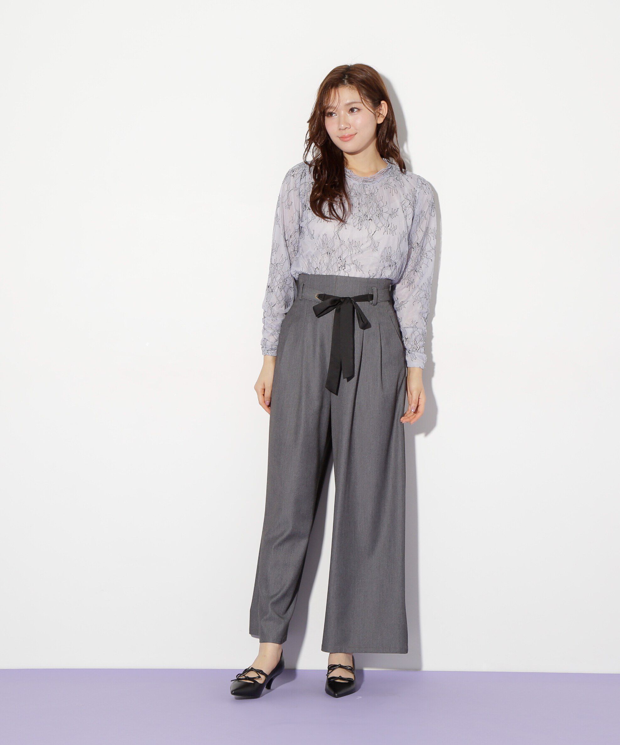  「ストレッチチュールレーストップス」|Tシャツ・カットソー|