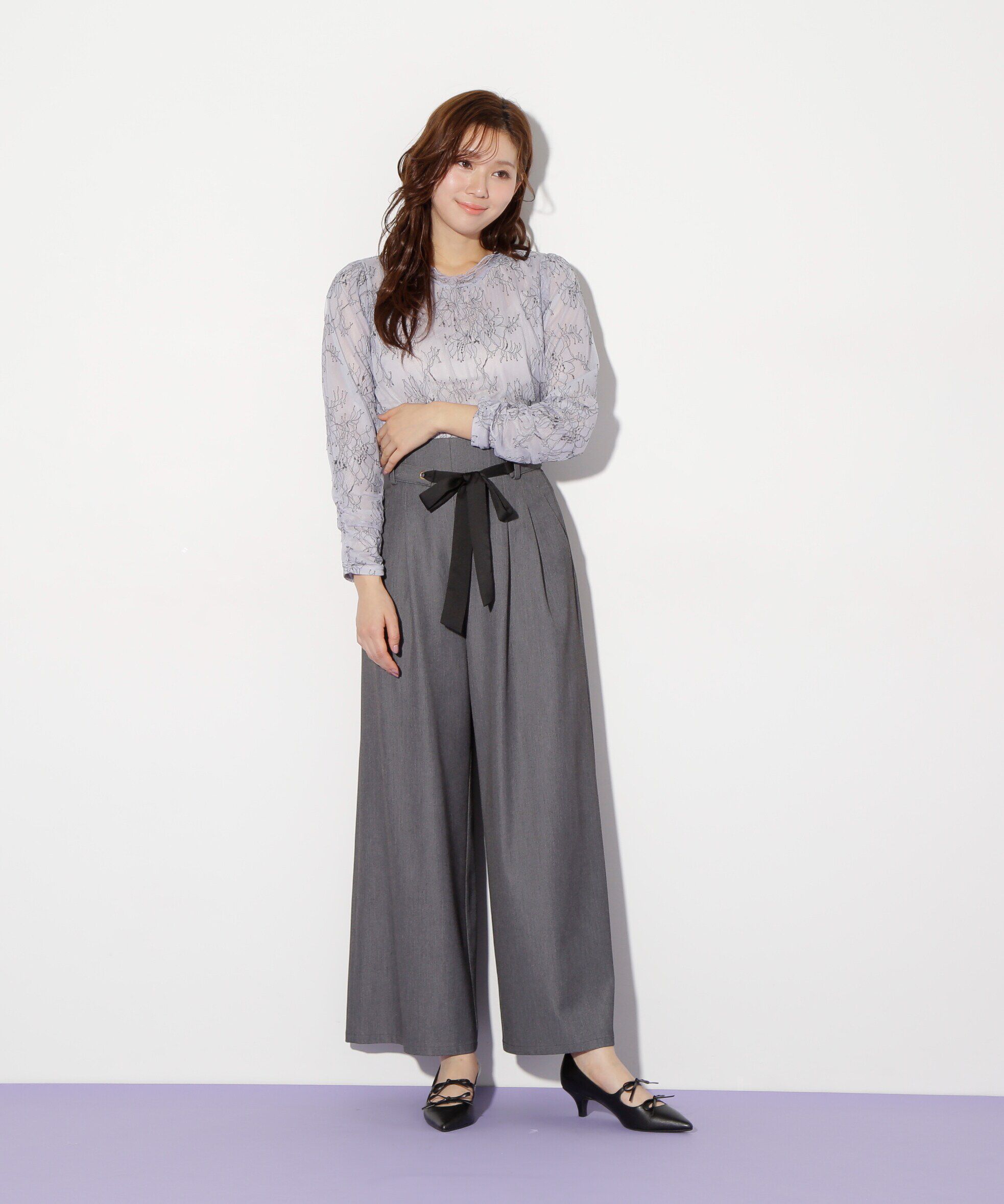  「ストレッチチュールレーストップス」|Tシャツ・カットソー|