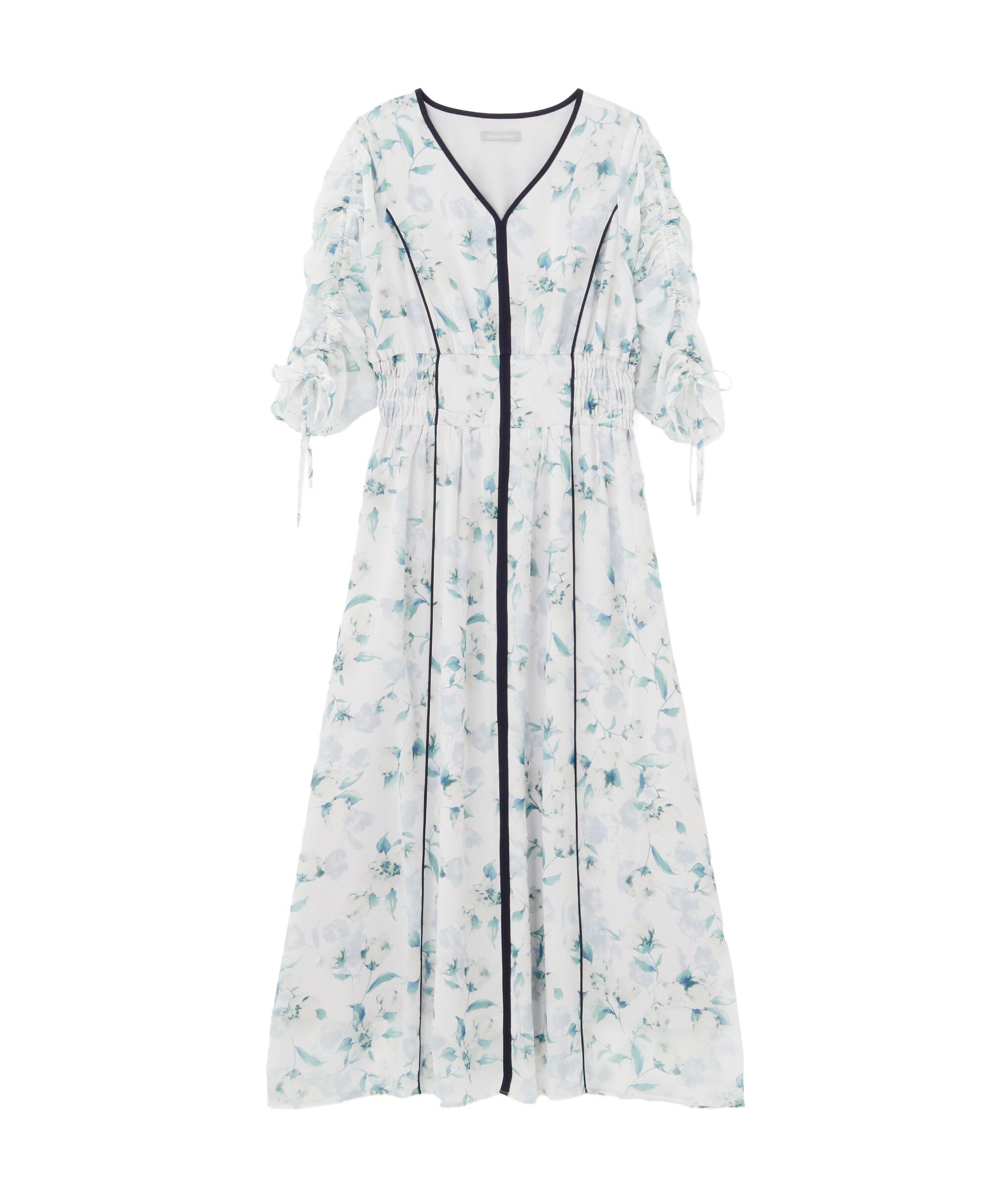  「フラワープリントバイカラーワンピース」|ワンピース|