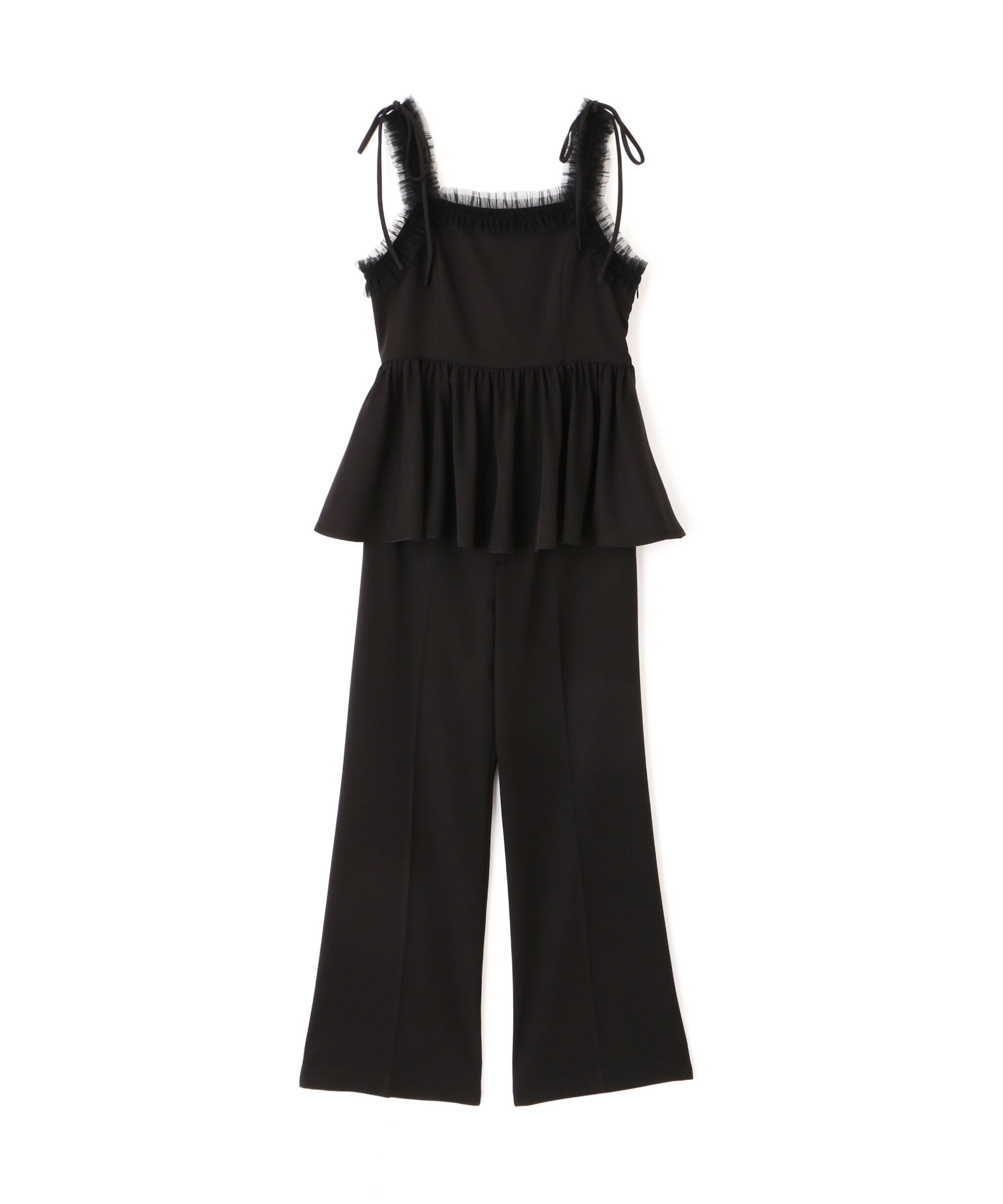  「ペプラムキャミフレアパンツセットアップ」|ワンピース|