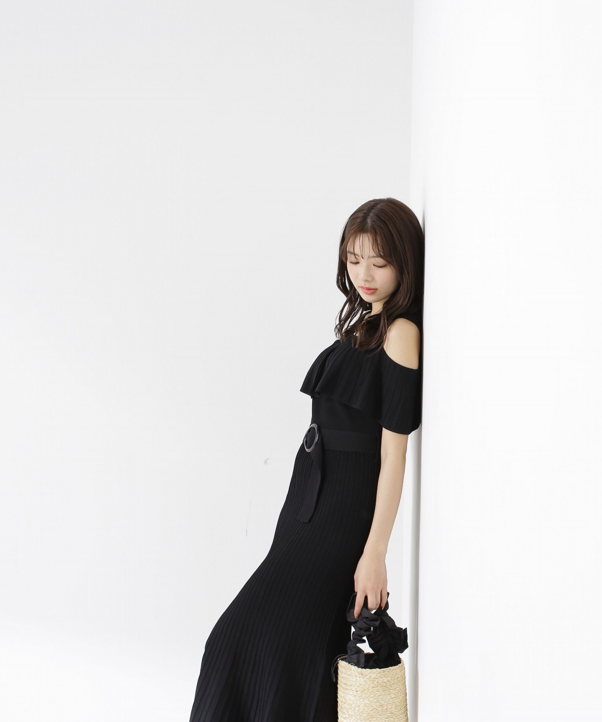 PROPORTION BODY DRESSING「オープンショルダーマーメイドニットワンピース」|ワンピース|