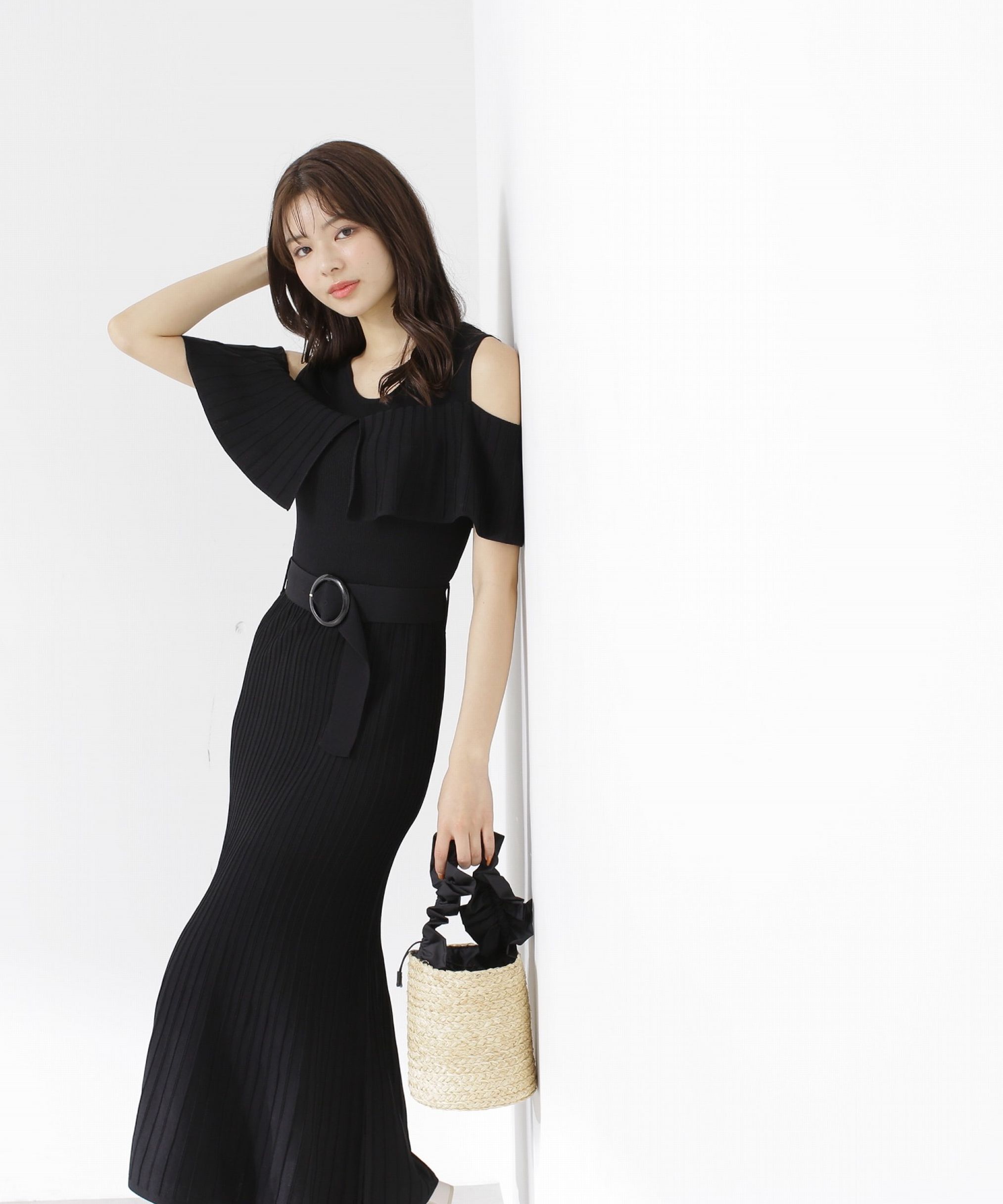 PROPORTION BODY DRESSING「オープンショルダーマーメイドニットワンピース」|ワンピース|