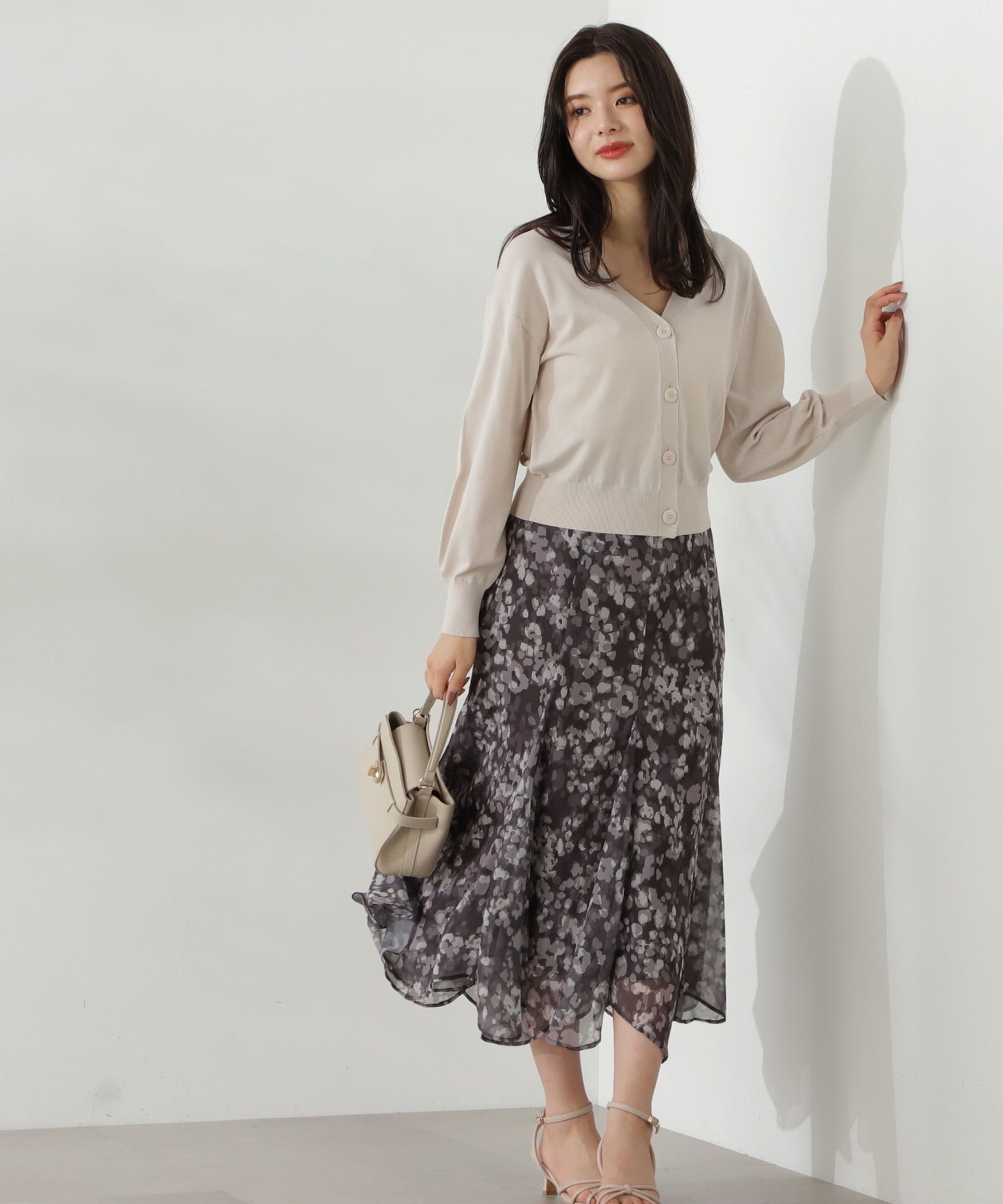 PROPORTION BODY DRESSING「ニュアンス柄ヘムフレアスカート24AW」|スカート|