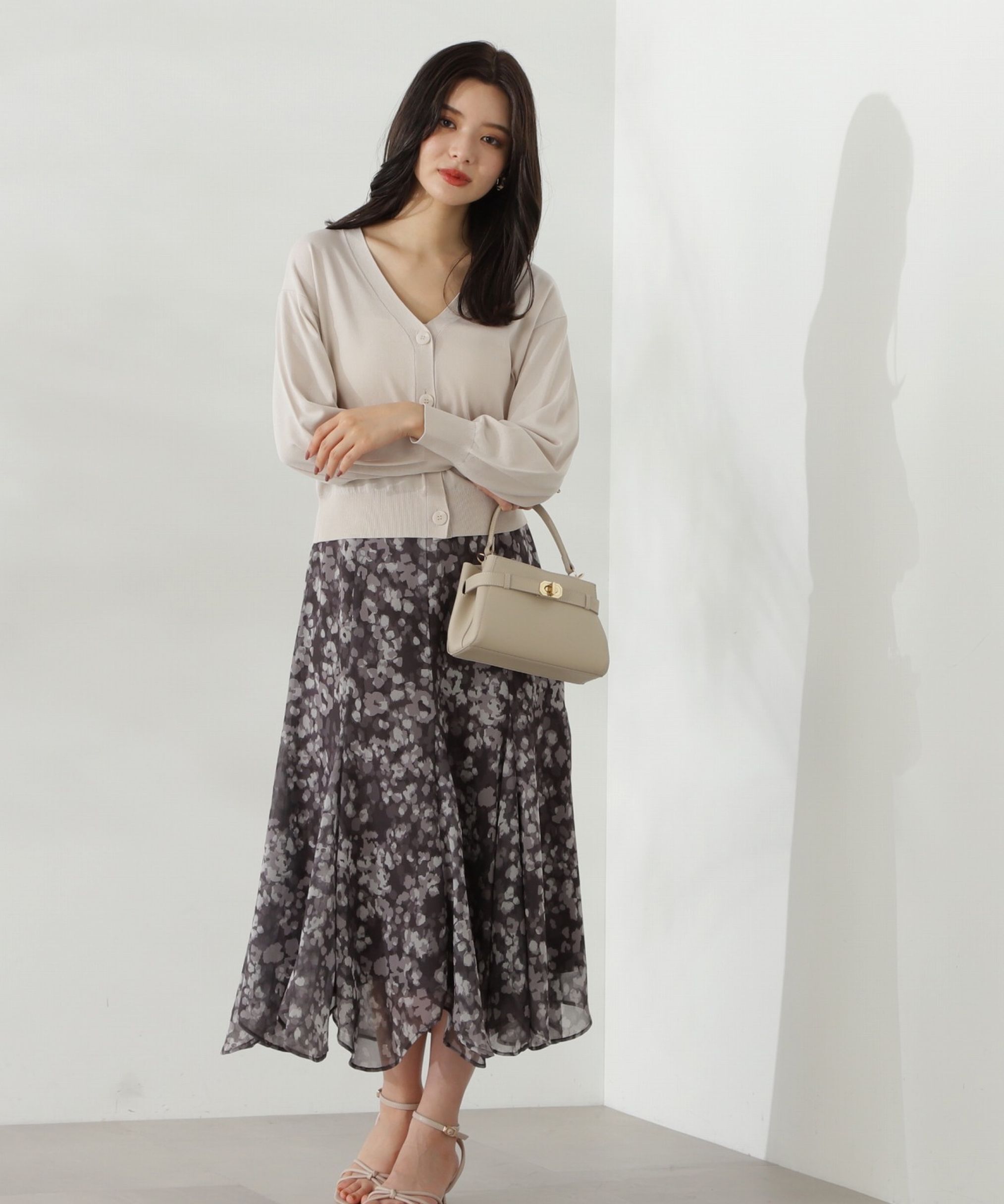 PROPORTION BODY DRESSING「ニュアンス柄ヘムフレアスカート24AW」|スカート|