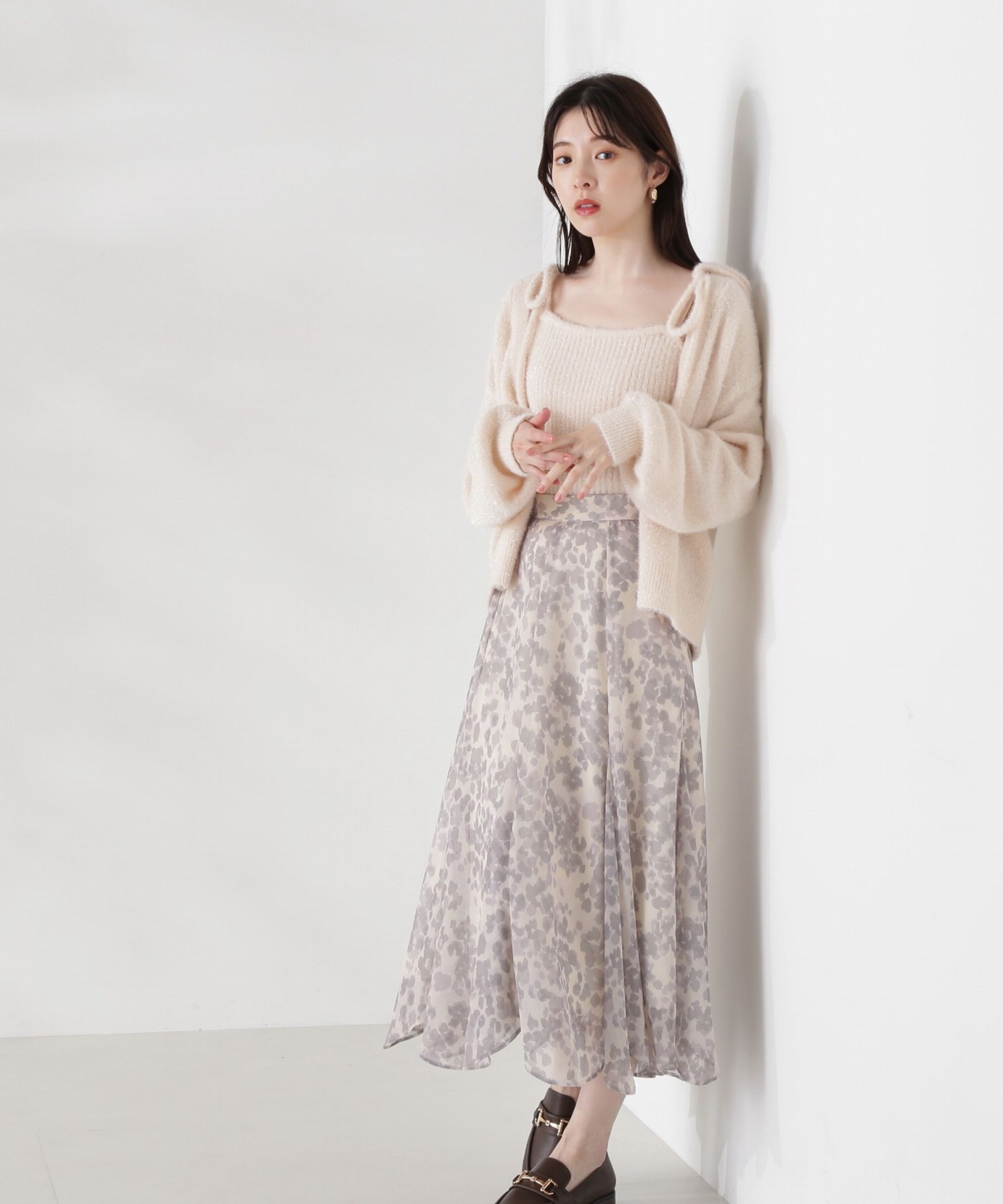 PROPORTION BODY DRESSING「ニュアンス柄ヘムフレアスカート24AW」|スカート|