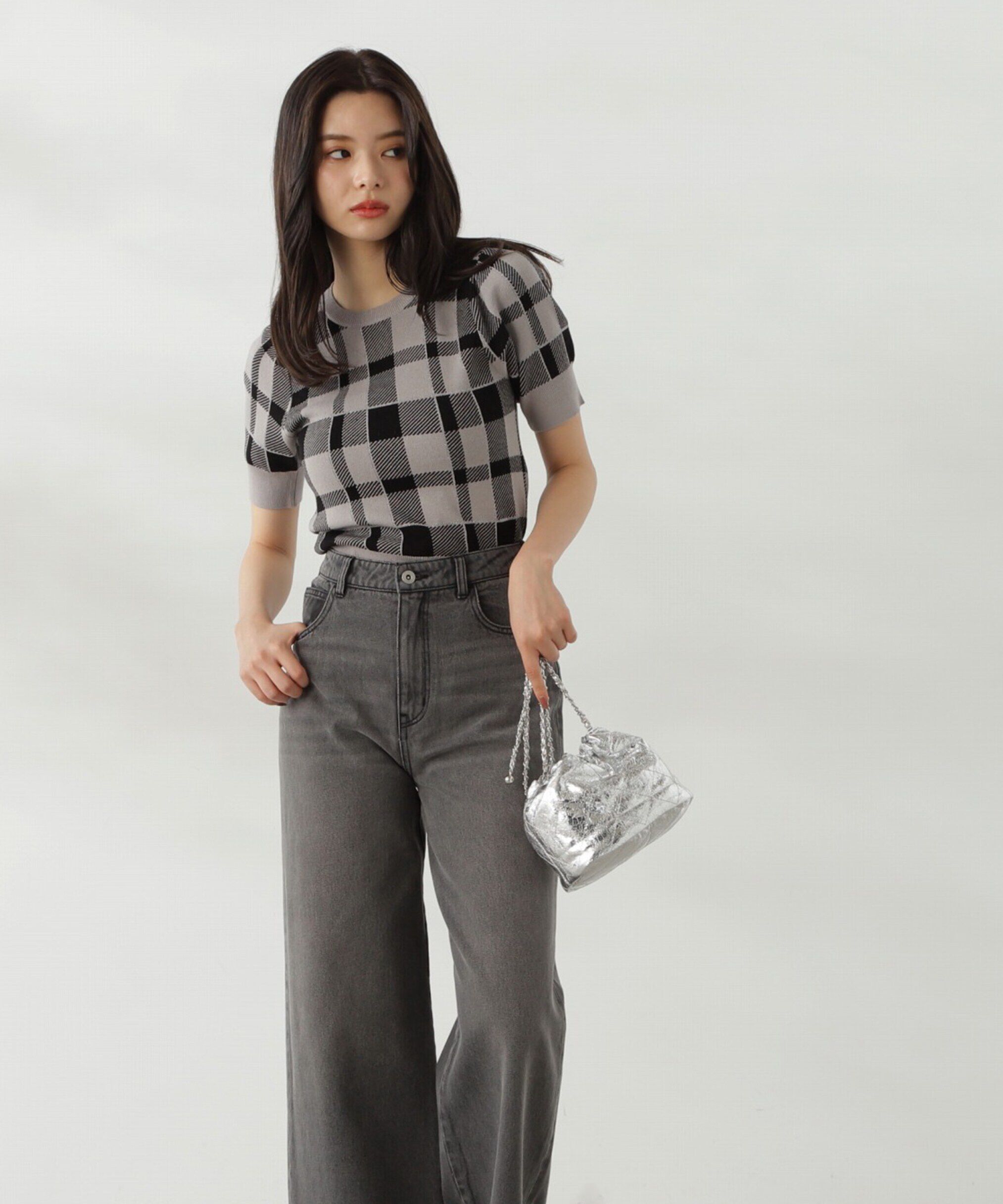 PROPORTION BODY DRESSING「ラメチェックニット」|ニット・セーター|