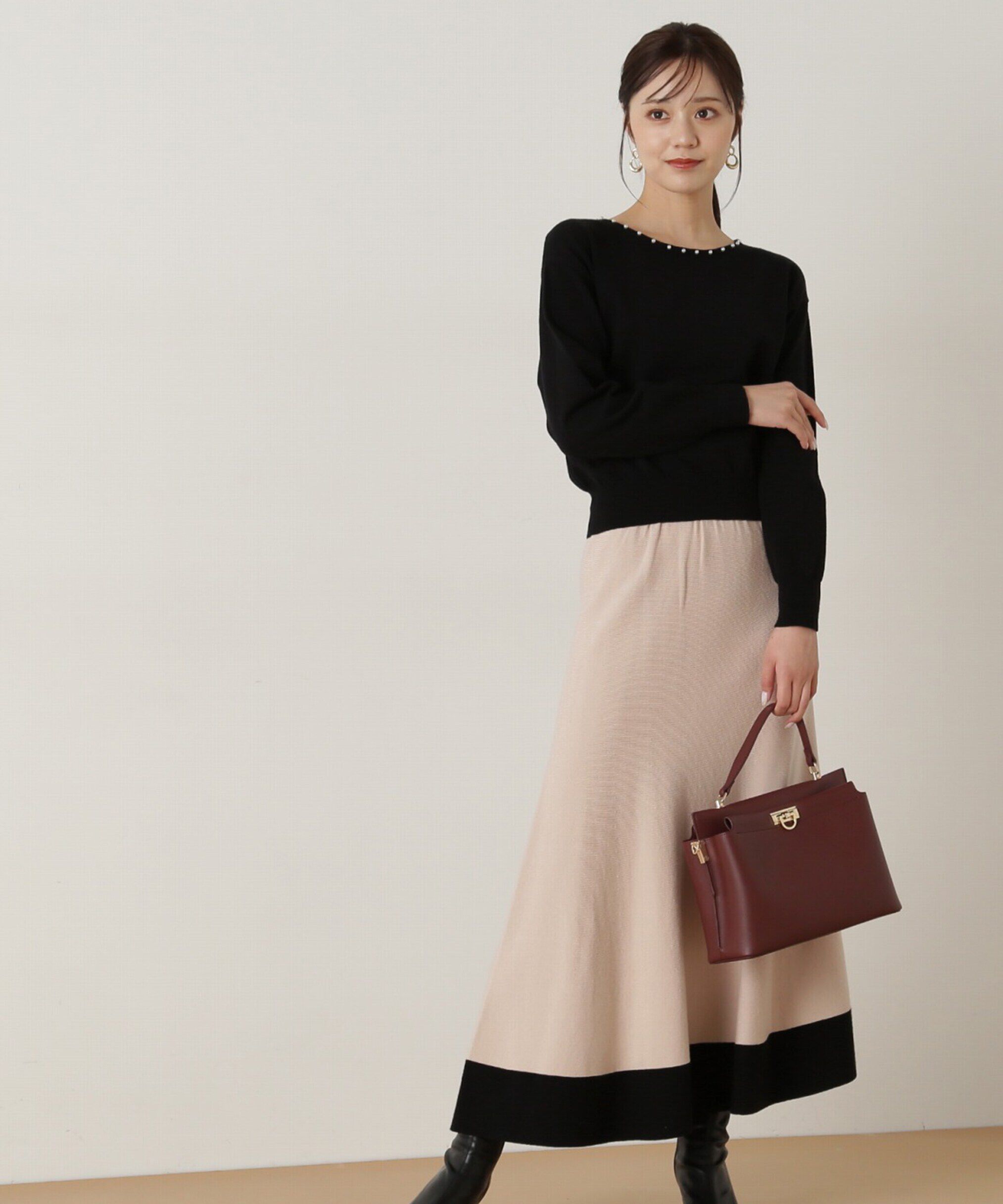 PROPORTION BODY DRESSING「バイカラーパールニットセットアップ」|ワンピース|