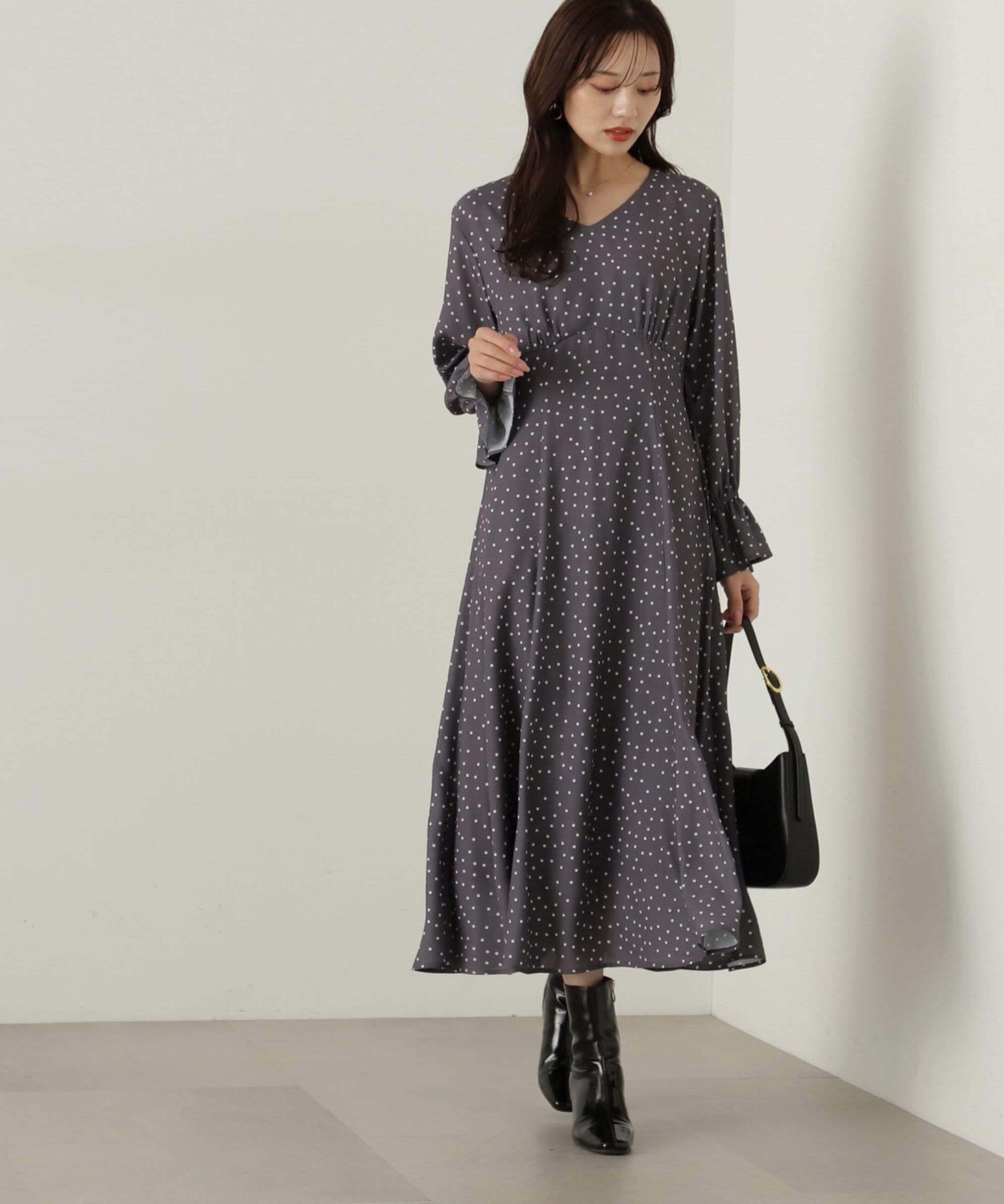 PROPORTION BODY DRESSING「リボン付きドット柄ワンピース」|ワンピース|