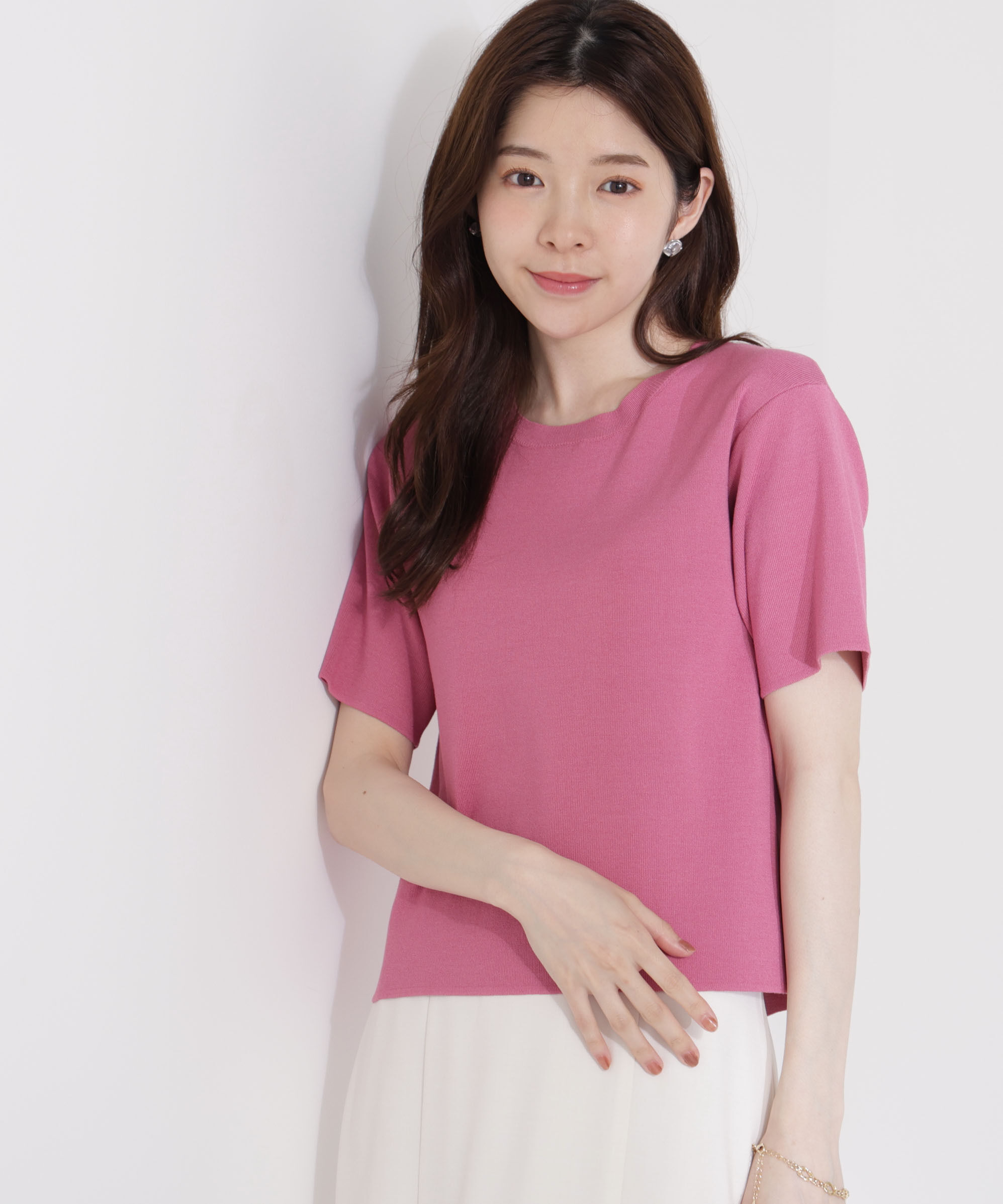 PROPORTION BODY DRESSING「総針Tニット」|ニット・セーター|ピンク