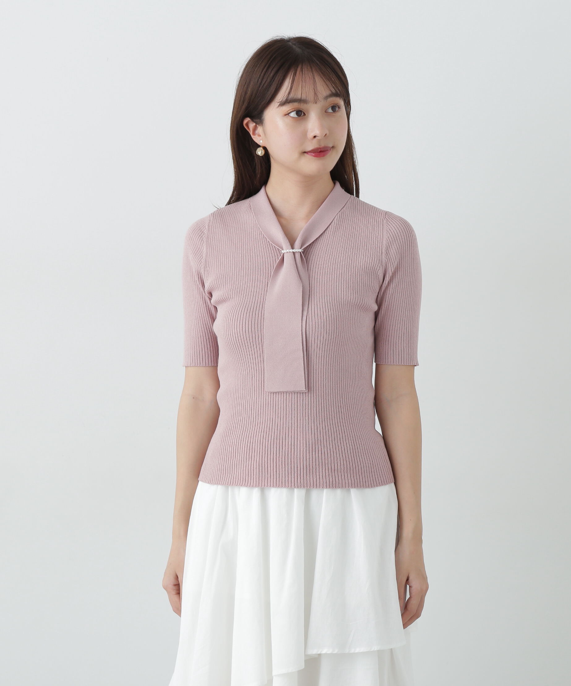 PROPORTION BODY DRESSING「パール付きボウタイニット」|ニット・セーター|