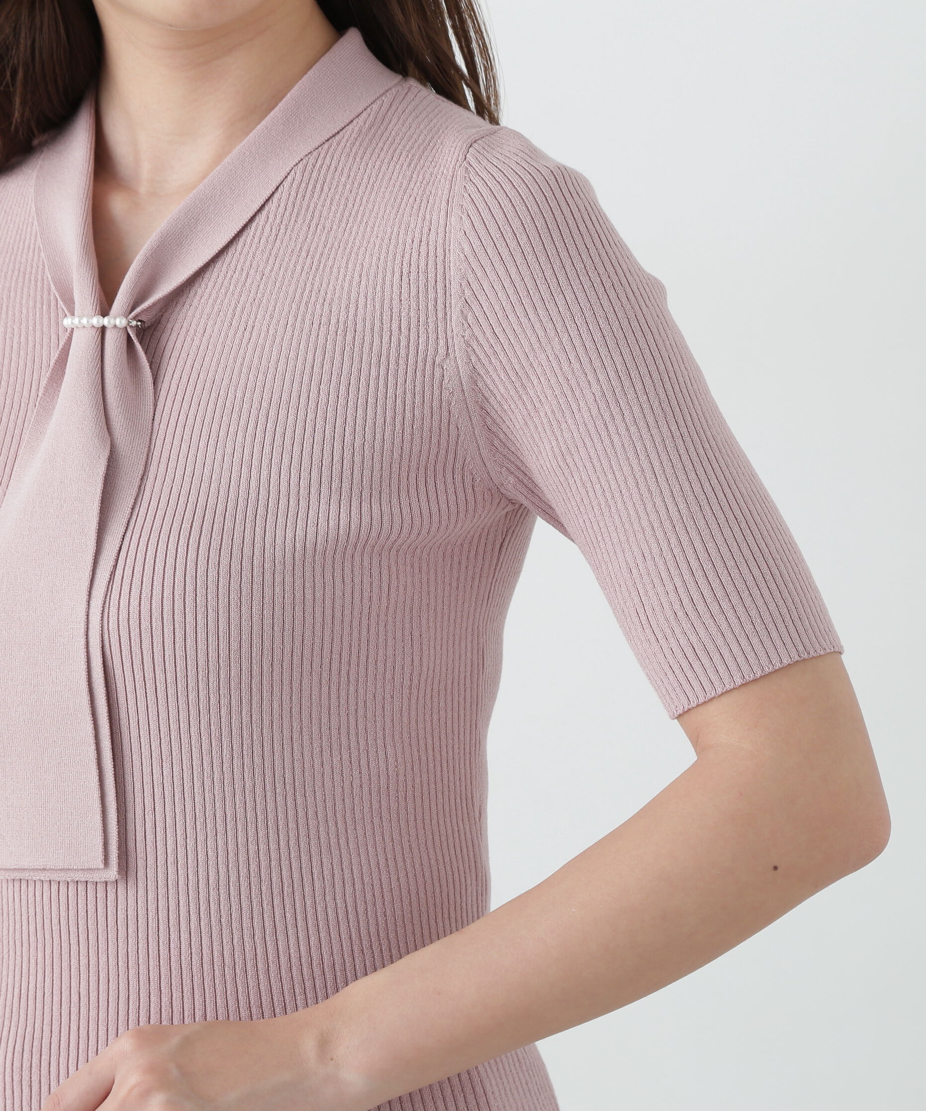 PROPORTION BODY DRESSING「パール付きボウタイニット」|ニット・セーター|