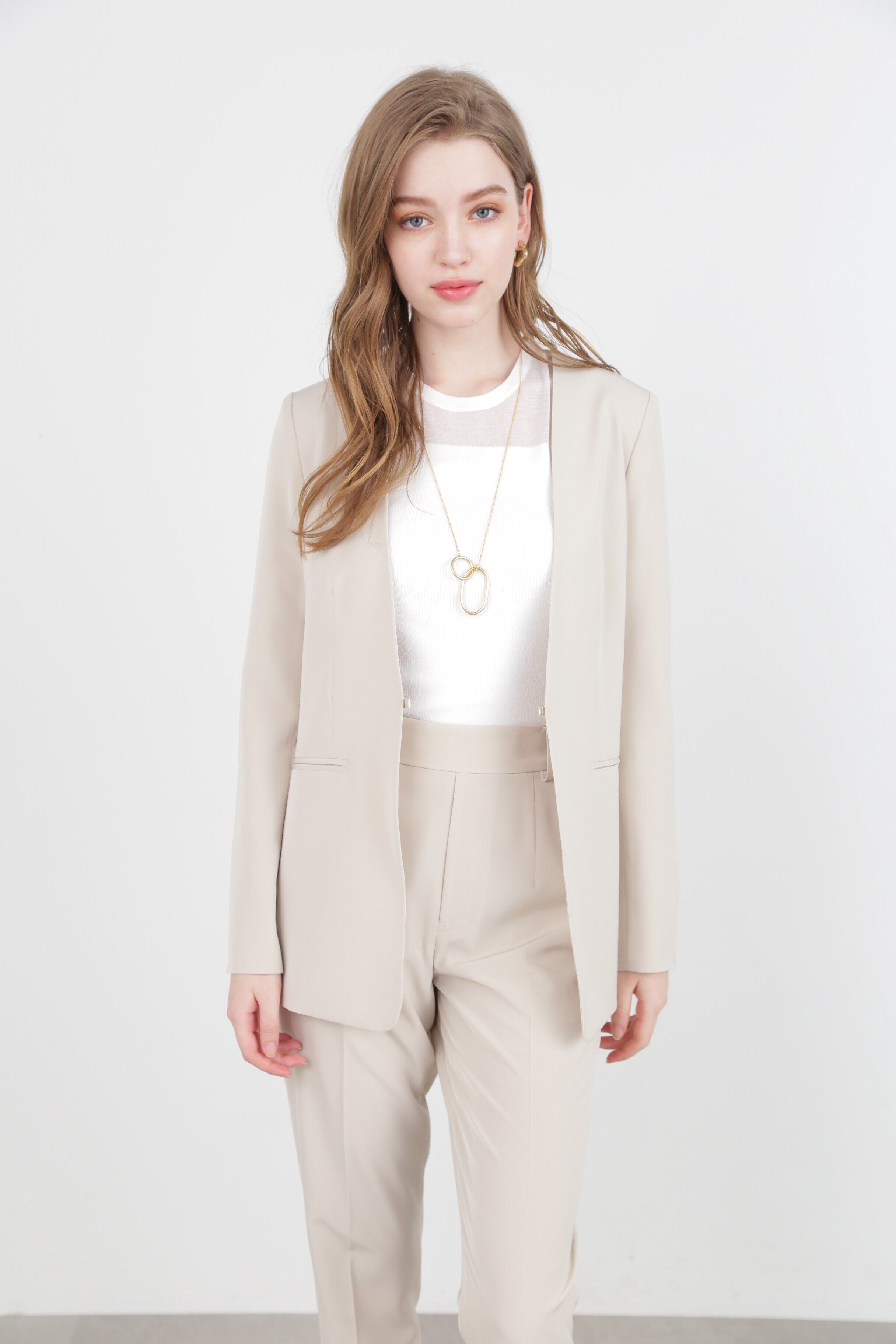  「◆ノーカラーフロントホックジャケット」|その他|