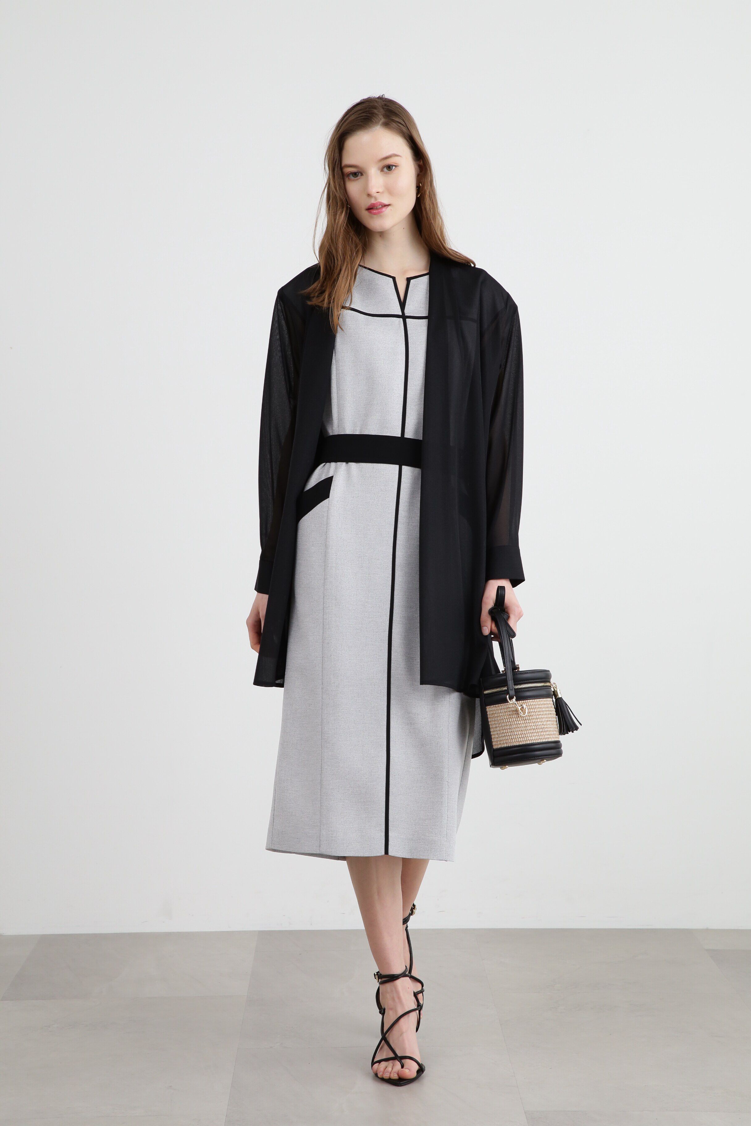  「◆バイカラーパイピングワンピース」|ワンピース|