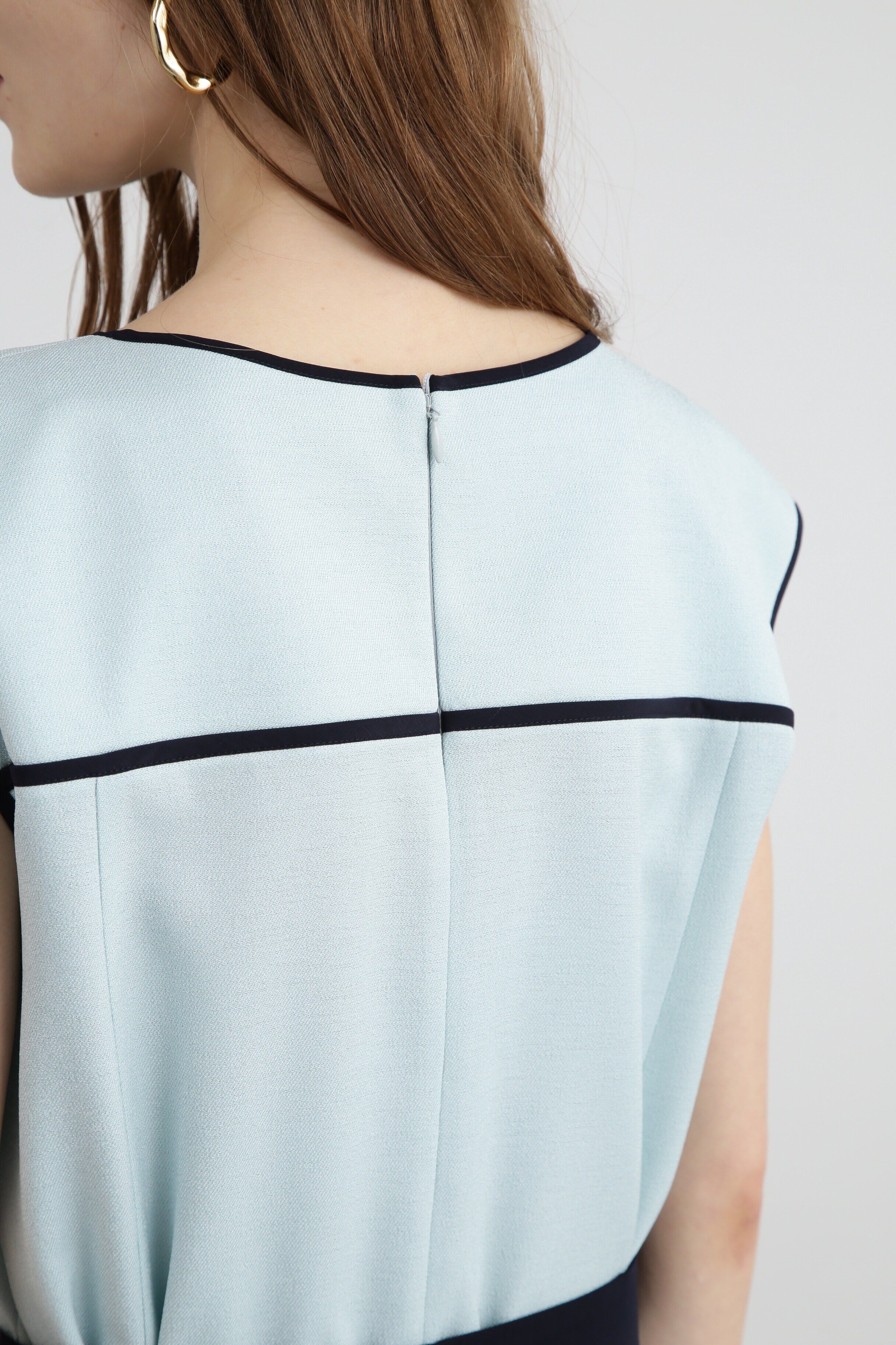  「◆バイカラーパイピングワンピース」|ワンピース|