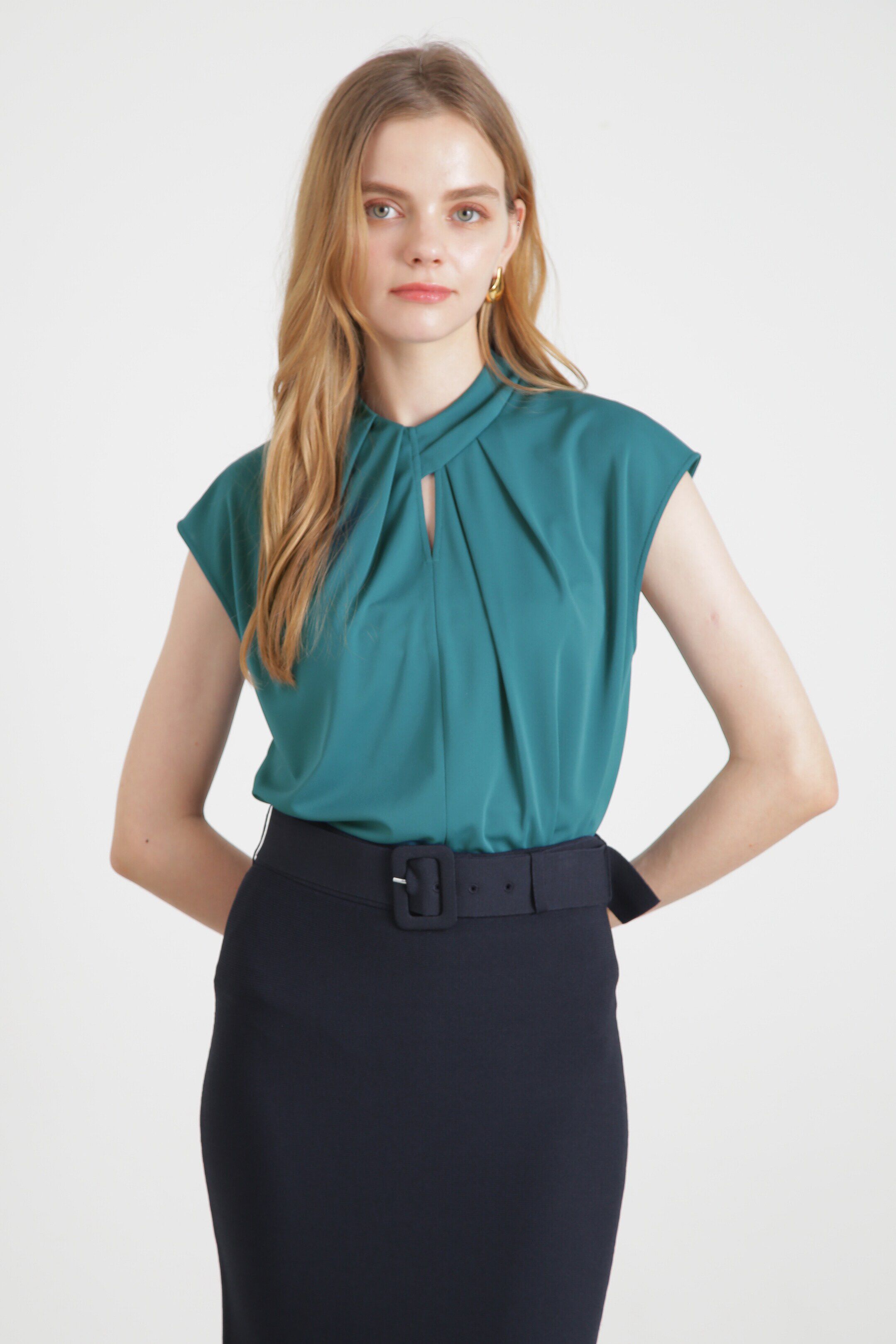  「◆スタンドタックカットソーブラウス」|Tシャツ・カットソー|