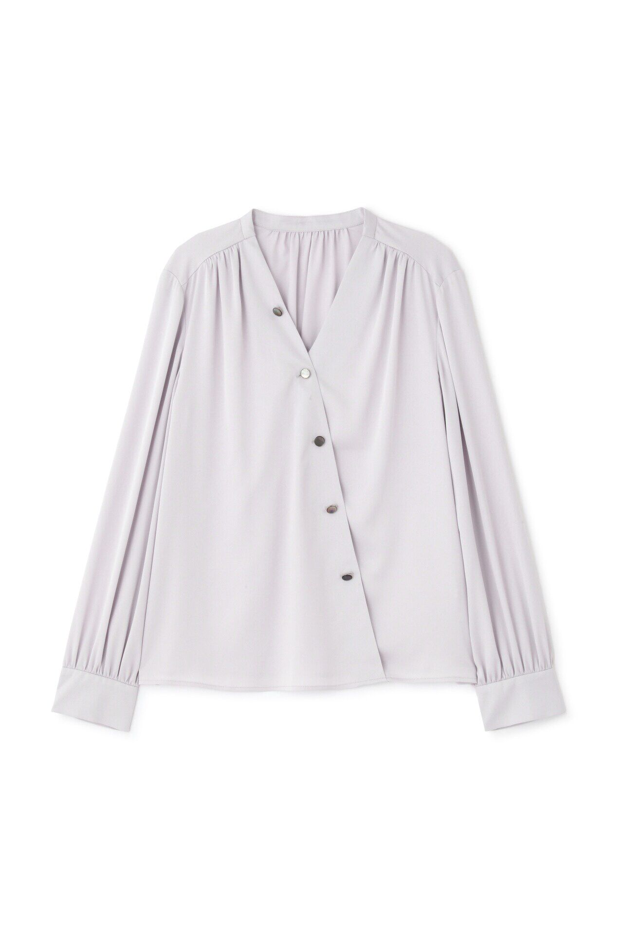  「◆Ｖネックボタンブラウス」|シャツ・ブラウス|