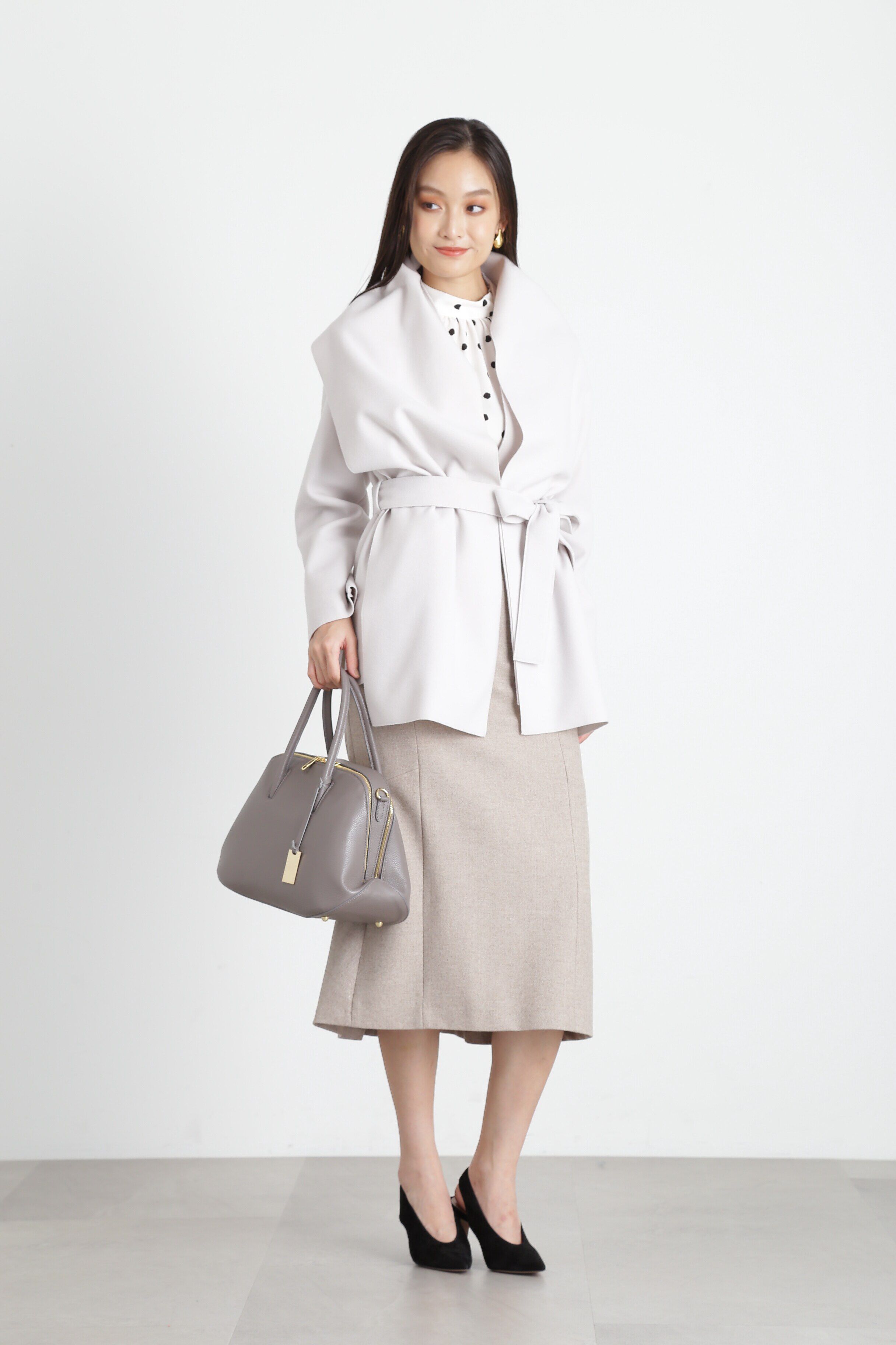  「◆ランダムドットラグランラッフルブラウス」|シャツ・ブラウス|