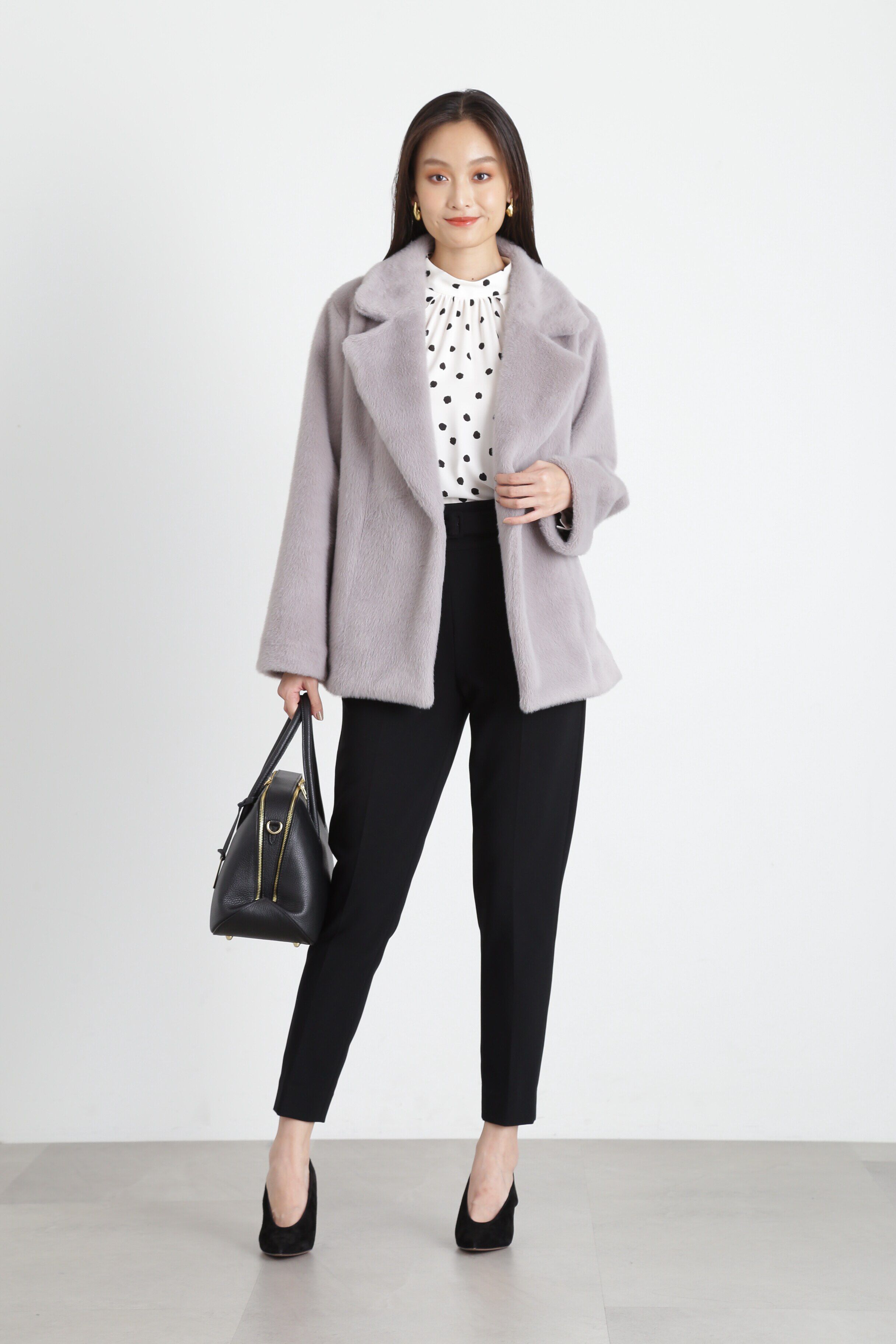  「◆ランダムドットラグランラッフルブラウス」|シャツ・ブラウス|