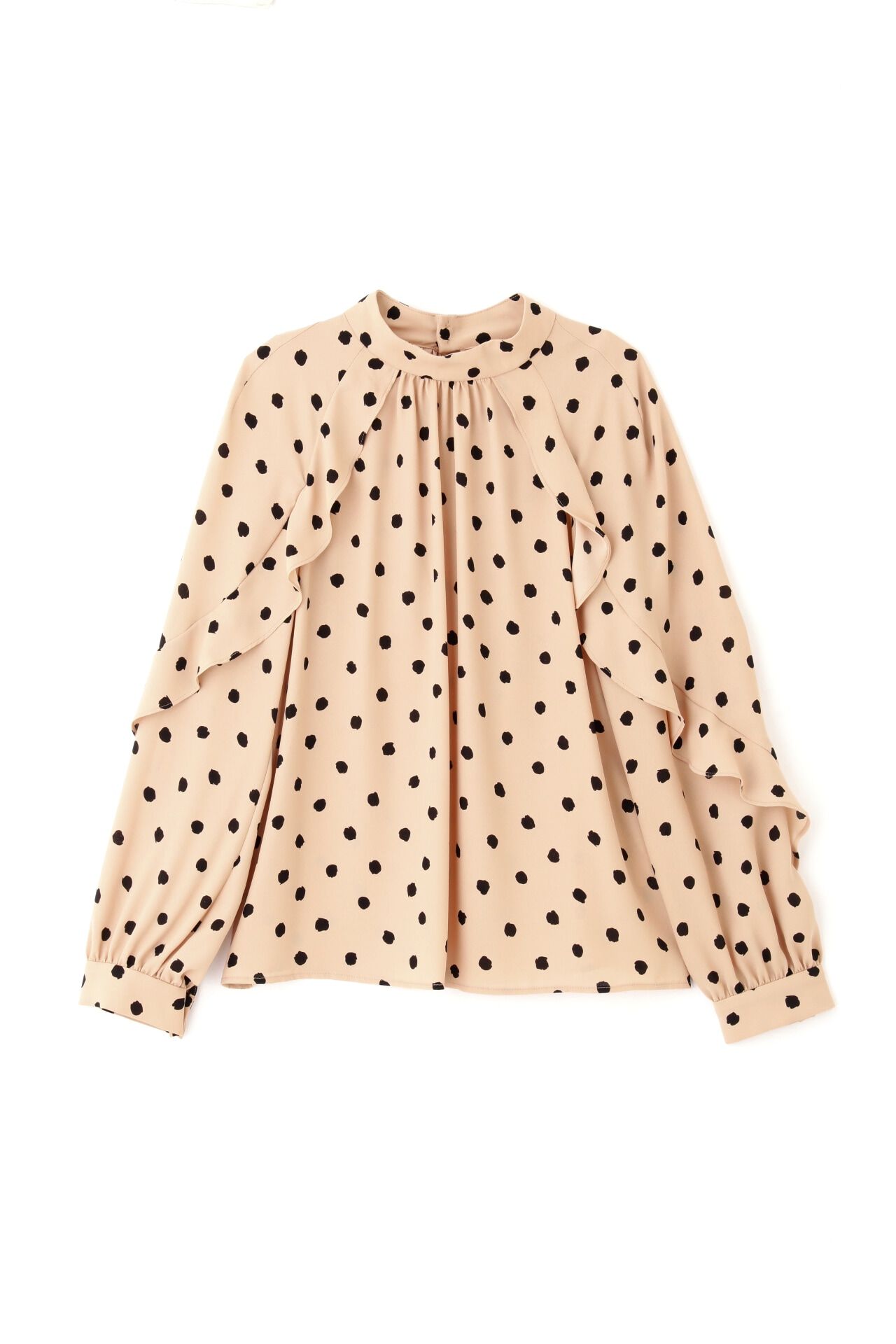  「◆ランダムドットラグランラッフルブラウス」|シャツ・ブラウス|