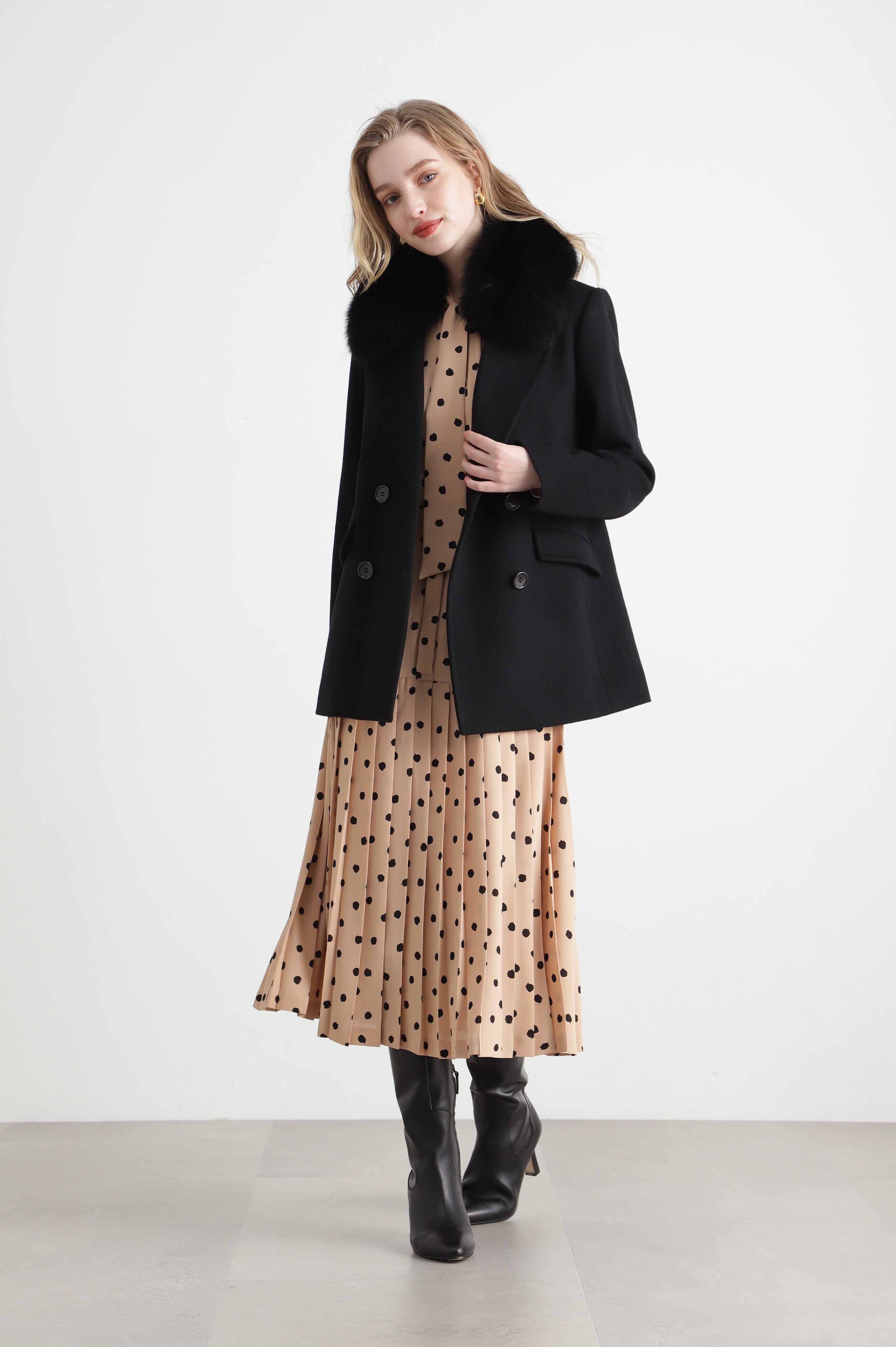  「◆ランダムドットプリーツワンピース」|ワンピース|