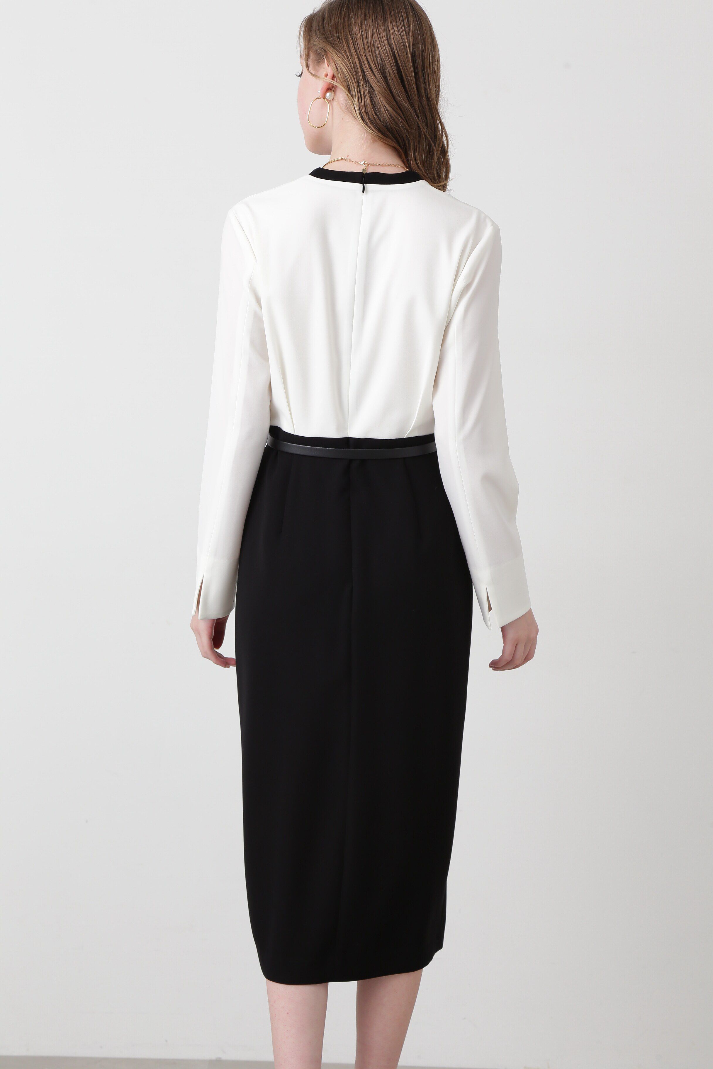  「◆バイカラーネックワンピース」|ワンピース|