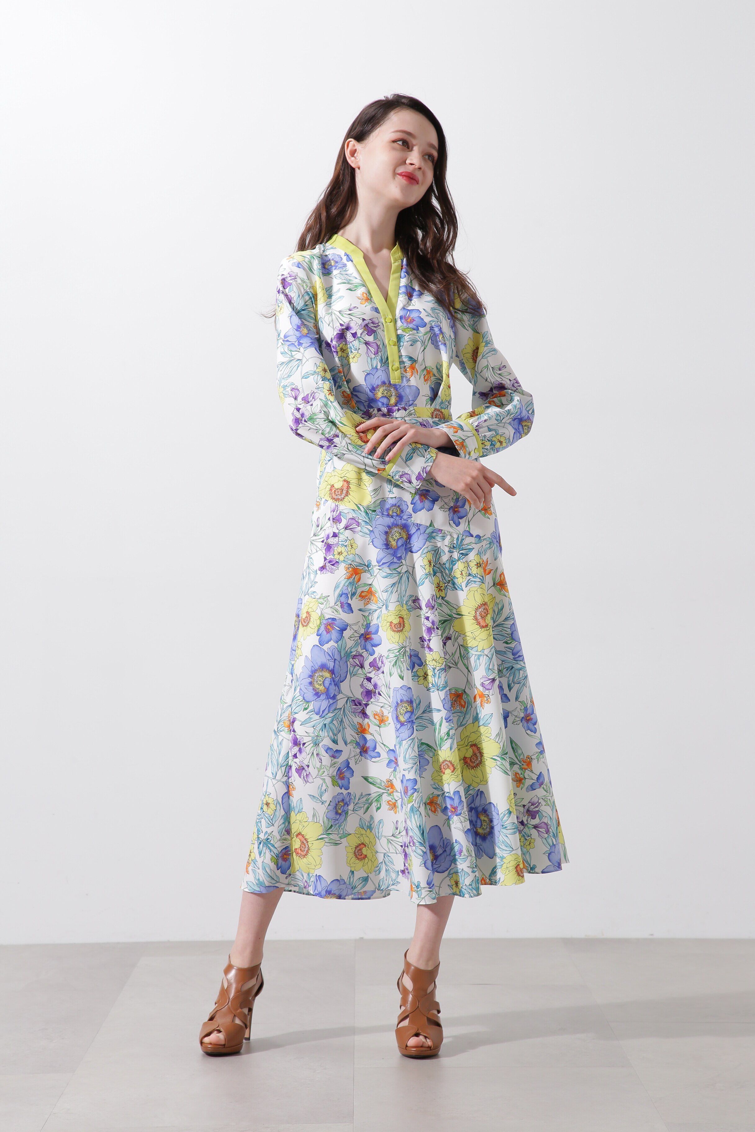  「◆フラワープリントマーメイドワンピース」|ワンピース|