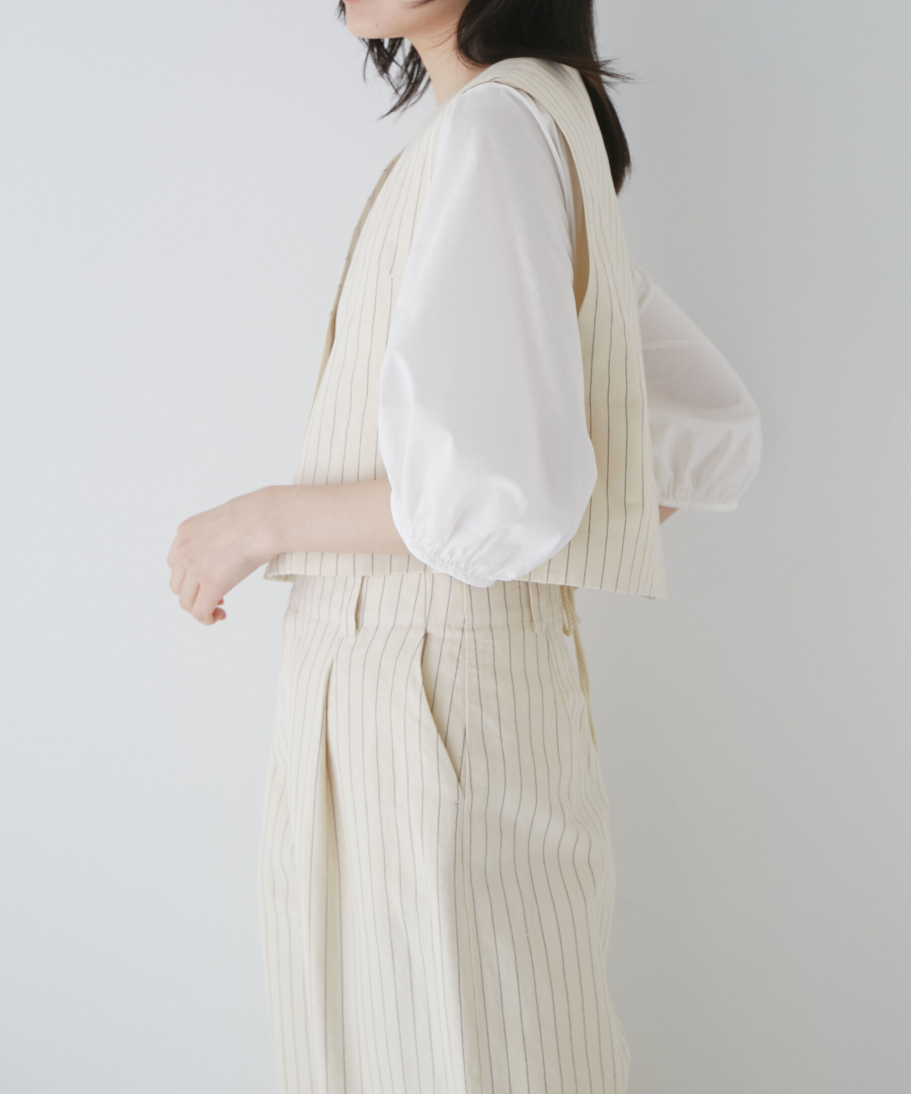  「◆綿麻ストライプジレ」|シャツ・ブラウス|