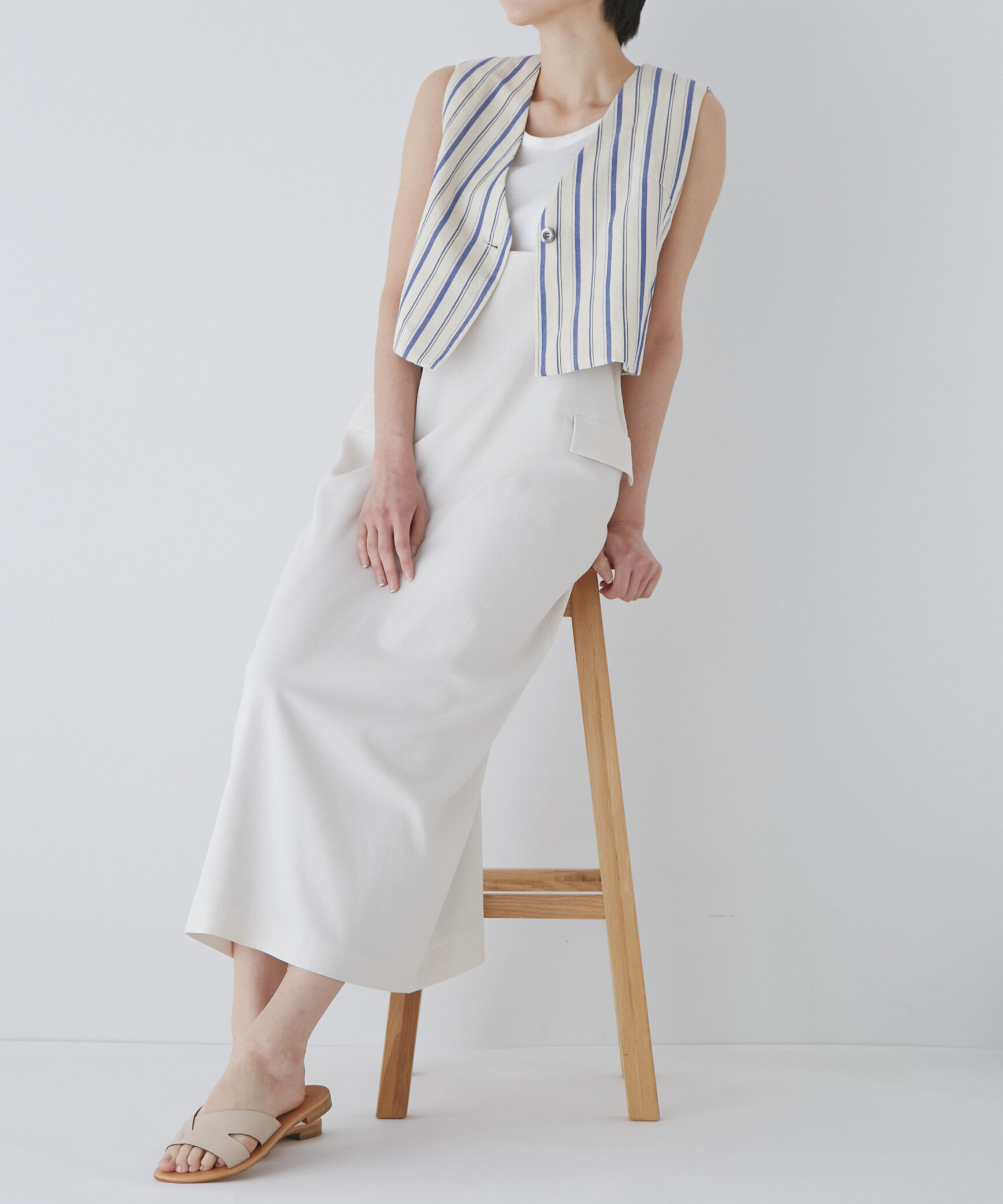  「◆綿麻ストライプジレ」|シャツ・ブラウス|