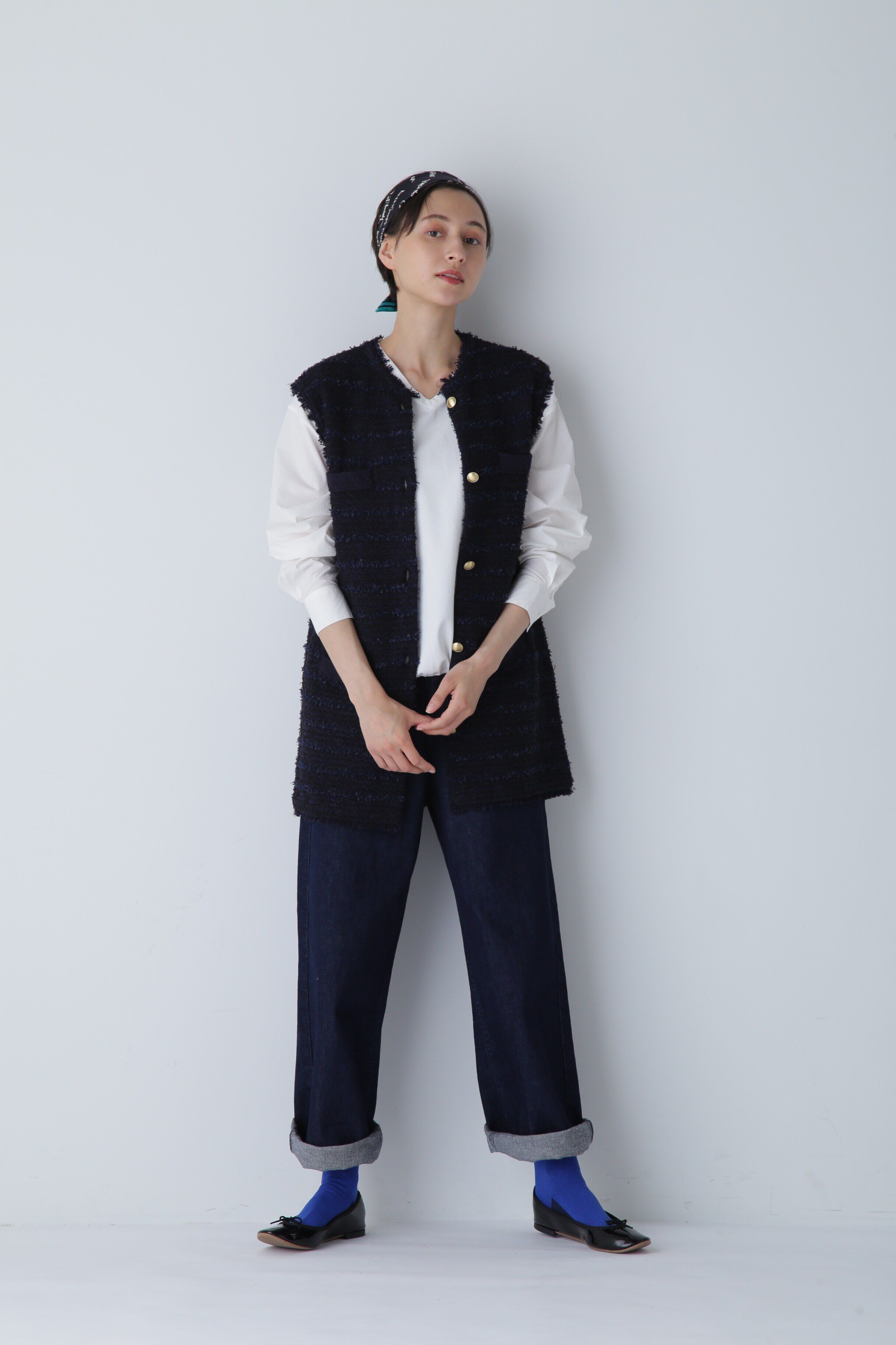  「◆ミックスツイードニットジレ」|ニット・セーター|