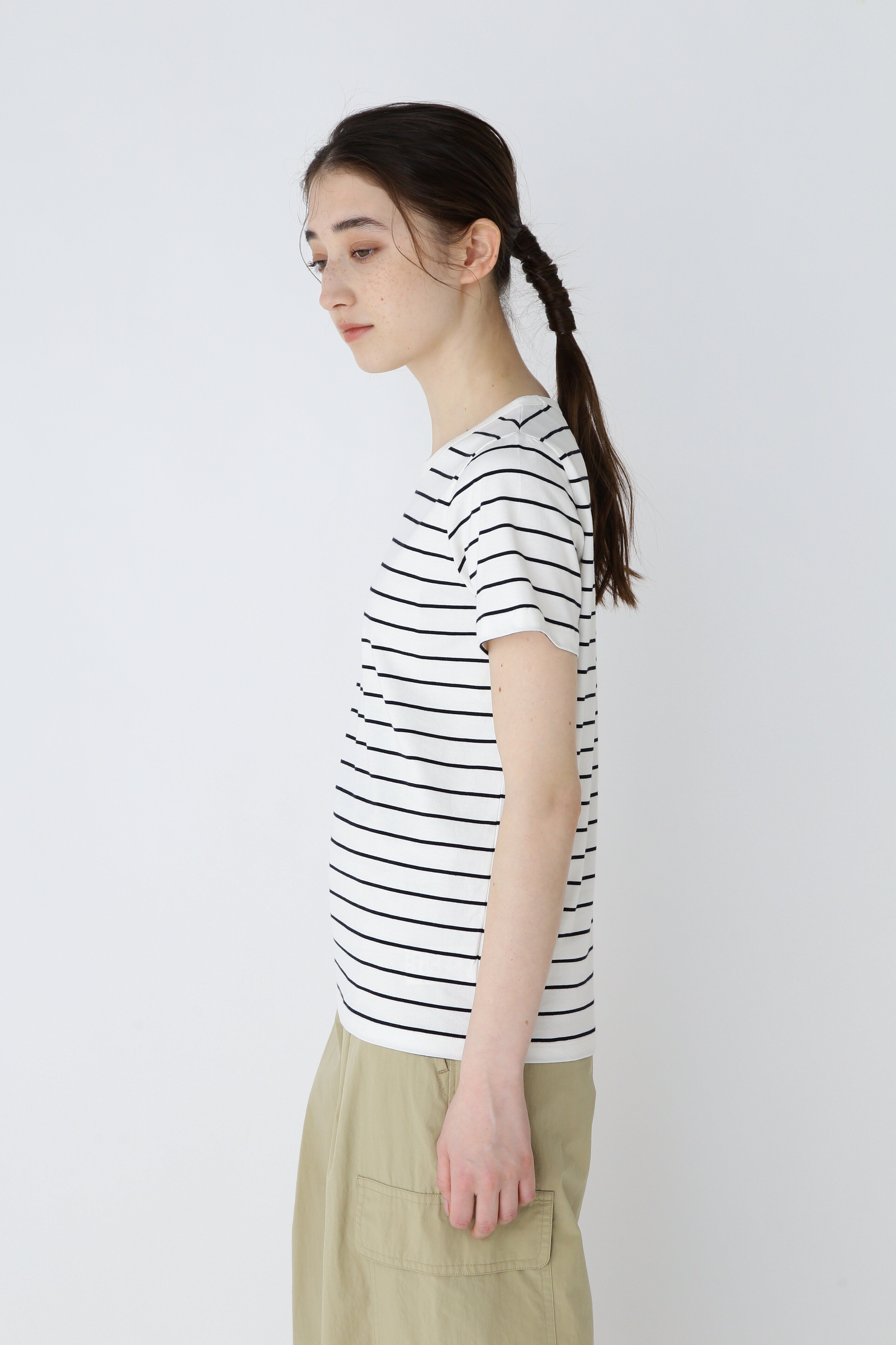  「◆オーガニック綿天竺半袖ボーダーＴシャツ」|Tシャツ・カットソー|