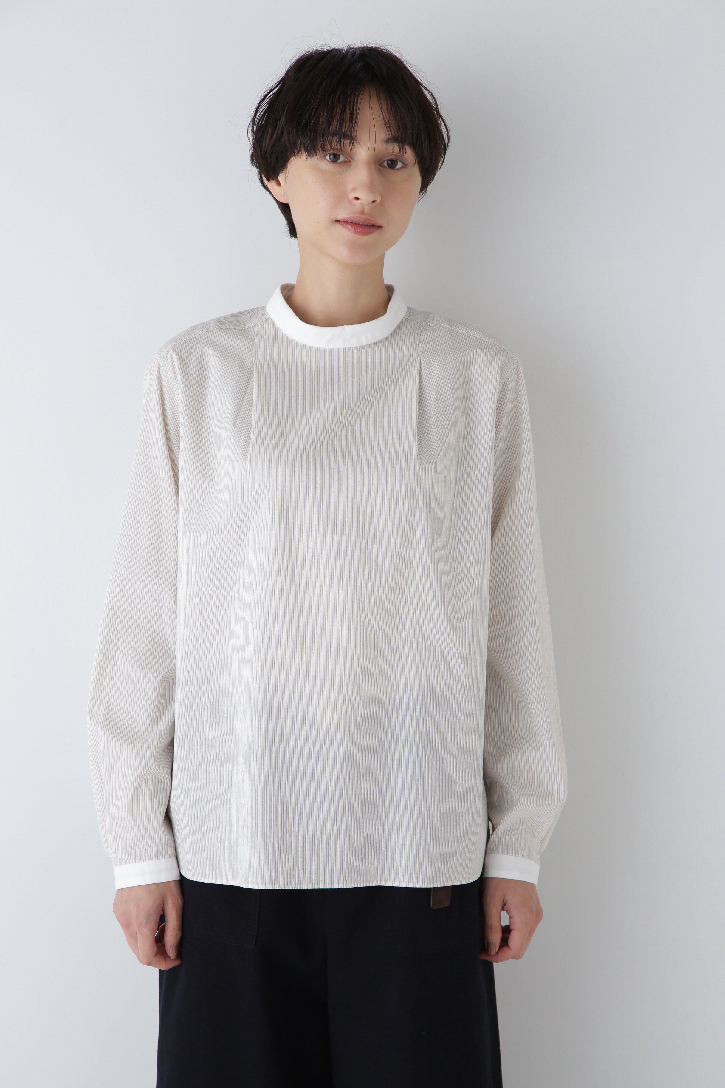  「◆シルプレシュランクストライプブラウス」|シャツ・ブラウス|