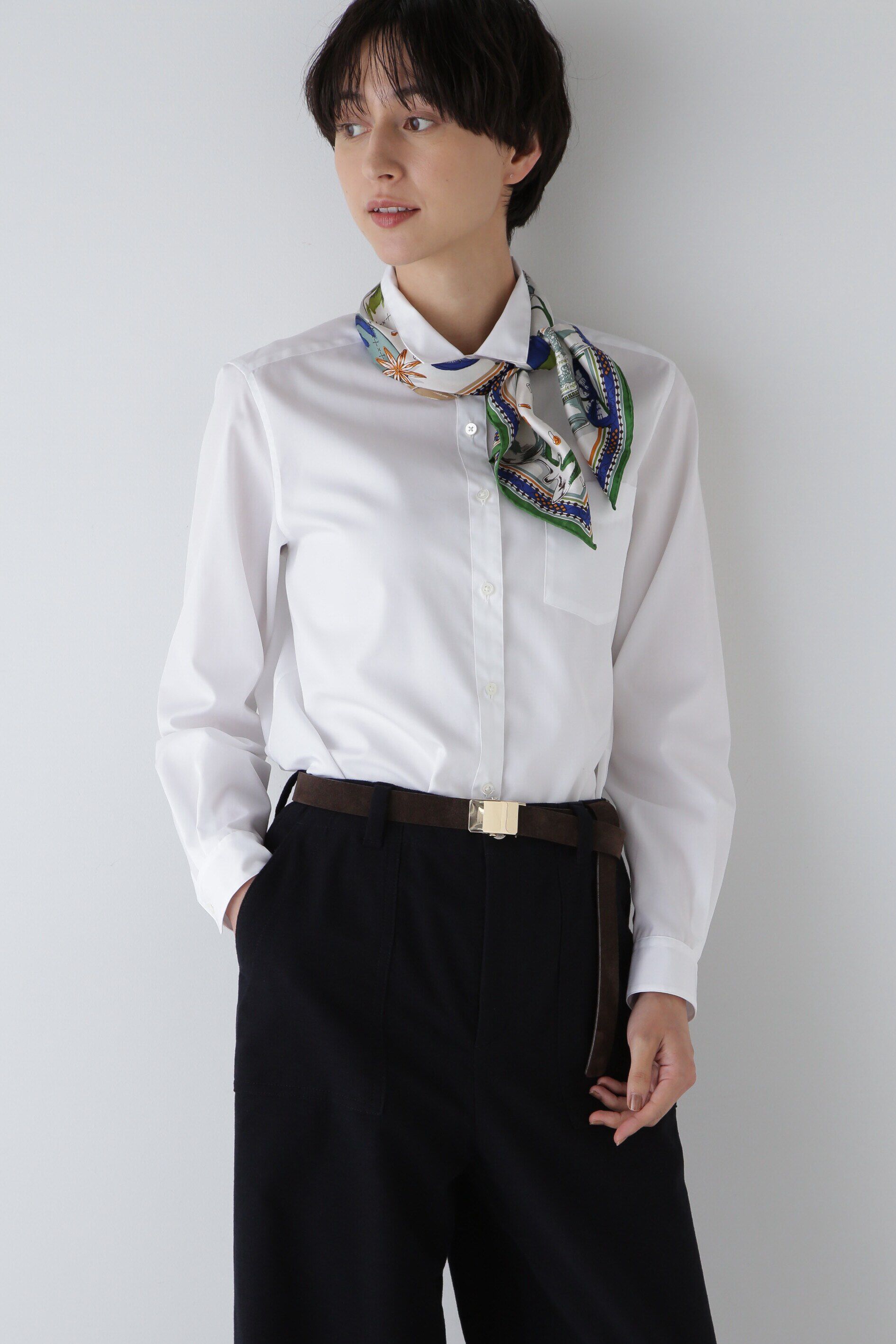  「◆コットンベーシックシャツ」|シャツ・ブラウス|ホワイト