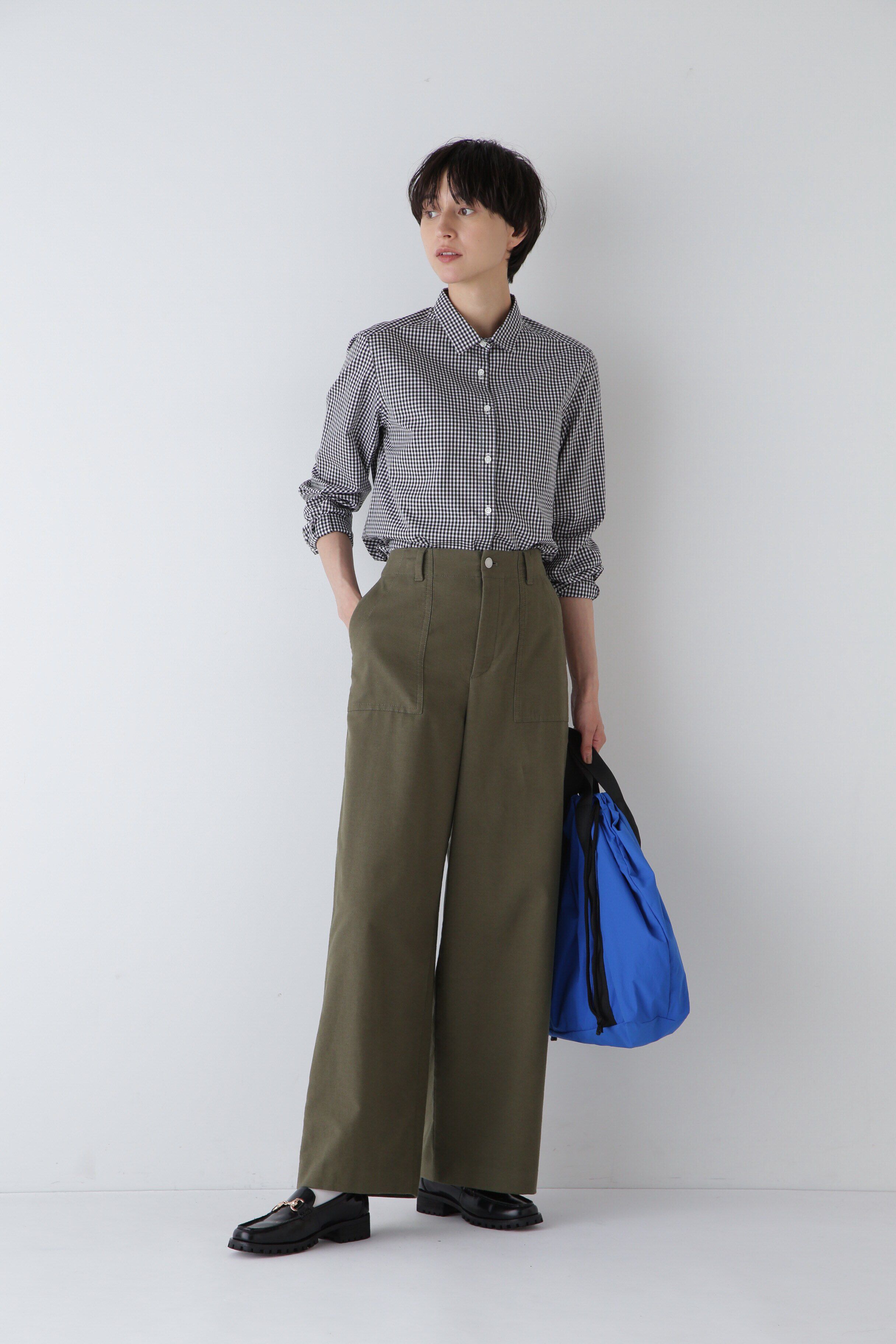  「◆コットンギンガムチェックベーシックシャツ」|シャツ・ブラウス|