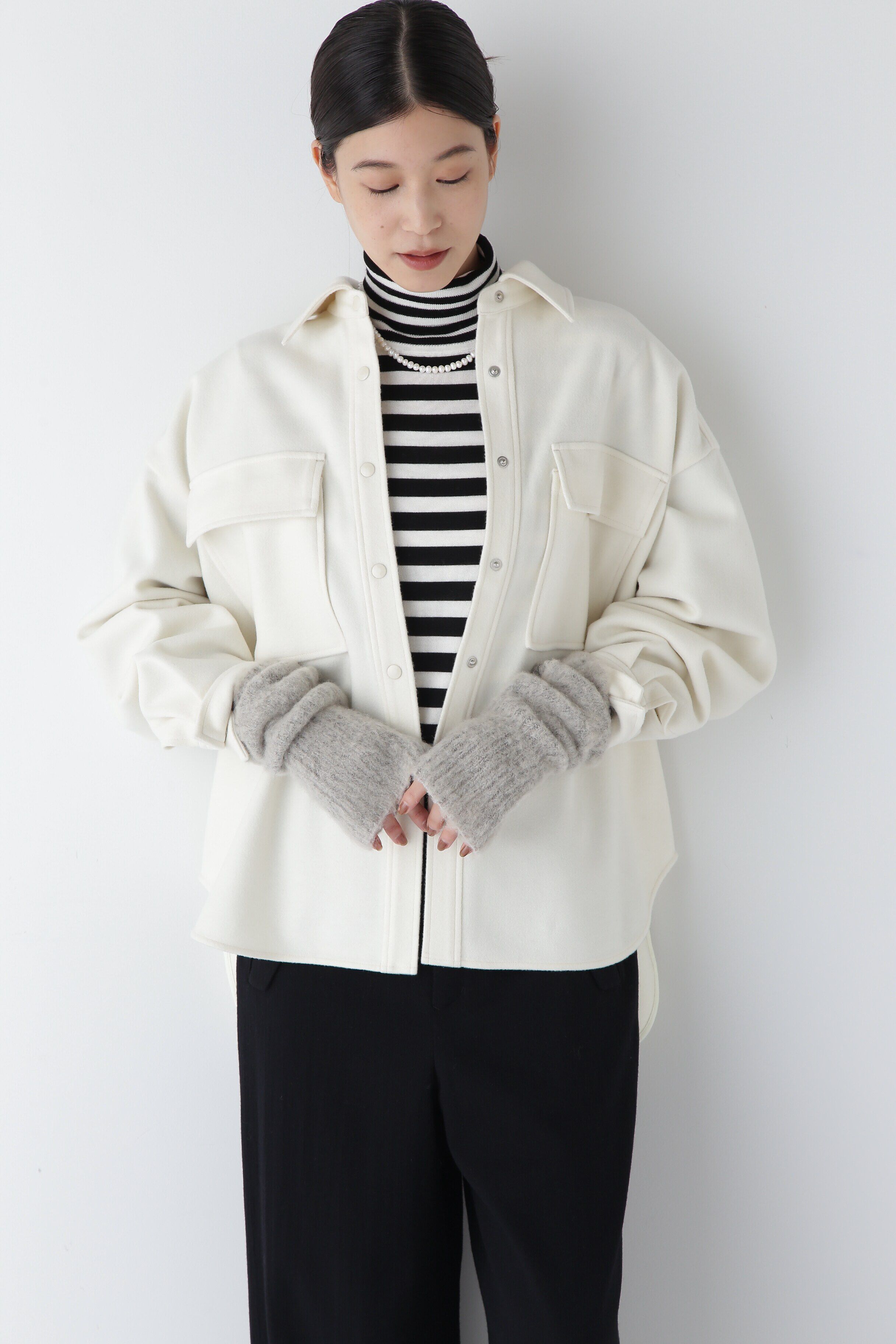  「◆メルトンジャージーＣＰＯシャツ」|シャツ・ブラウス|ホワイト