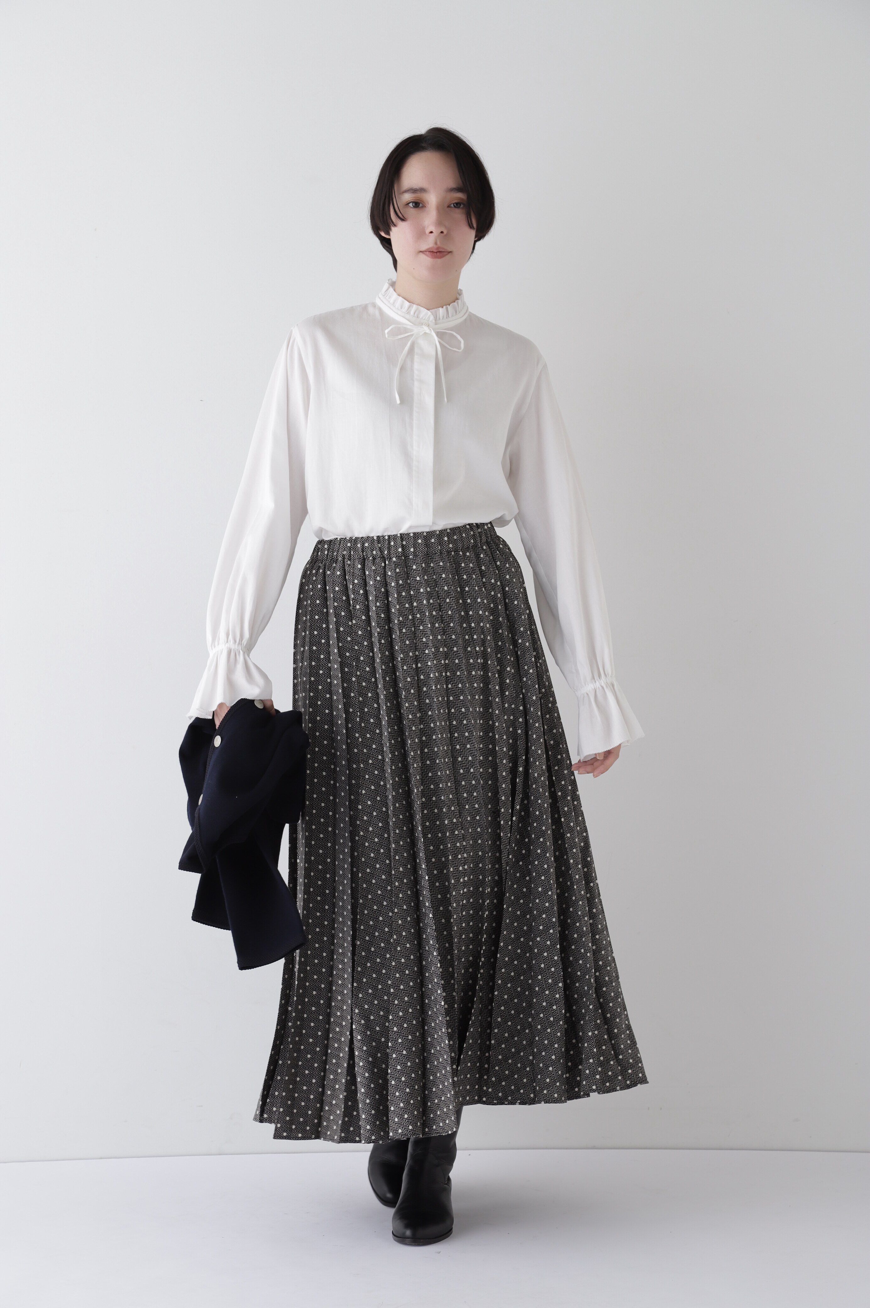  「◆デシンドットプリントアコーディオンプリーツスカート」|スカート|