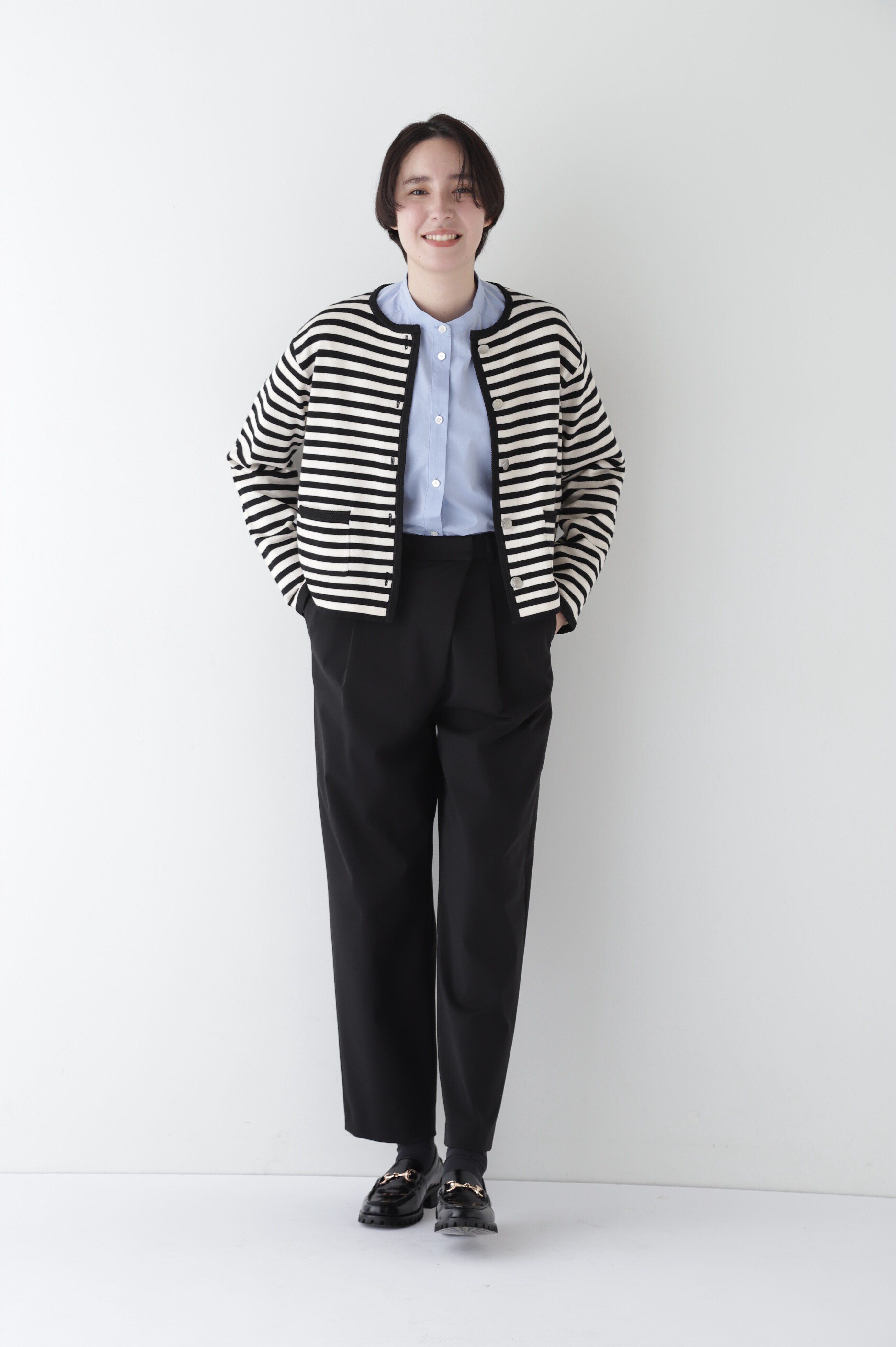  「◆バンドカラーオーバーブラウス」|シャツ・ブラウス|