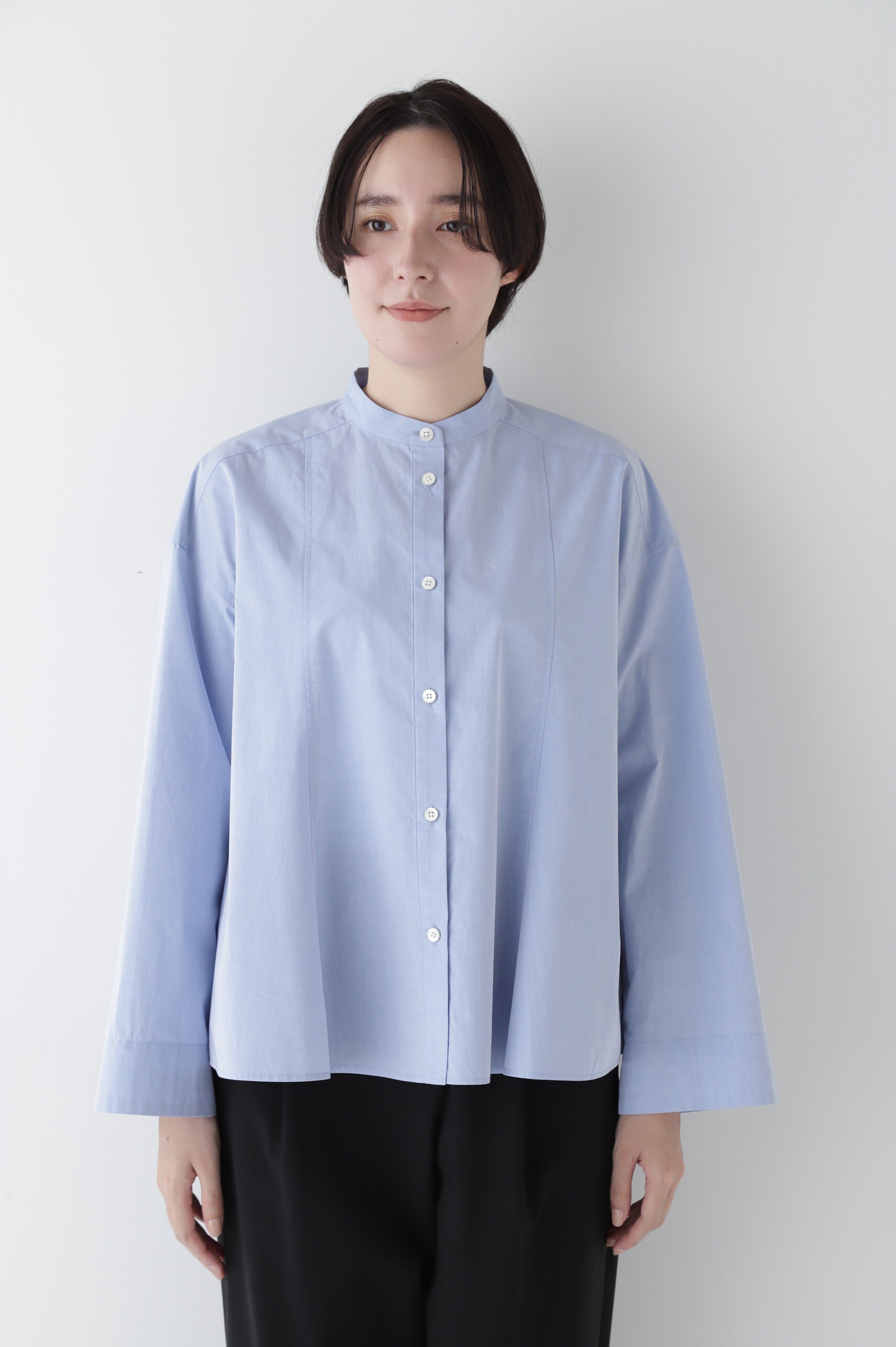  「◆バンドカラーオーバーブラウス」|シャツ・ブラウス|