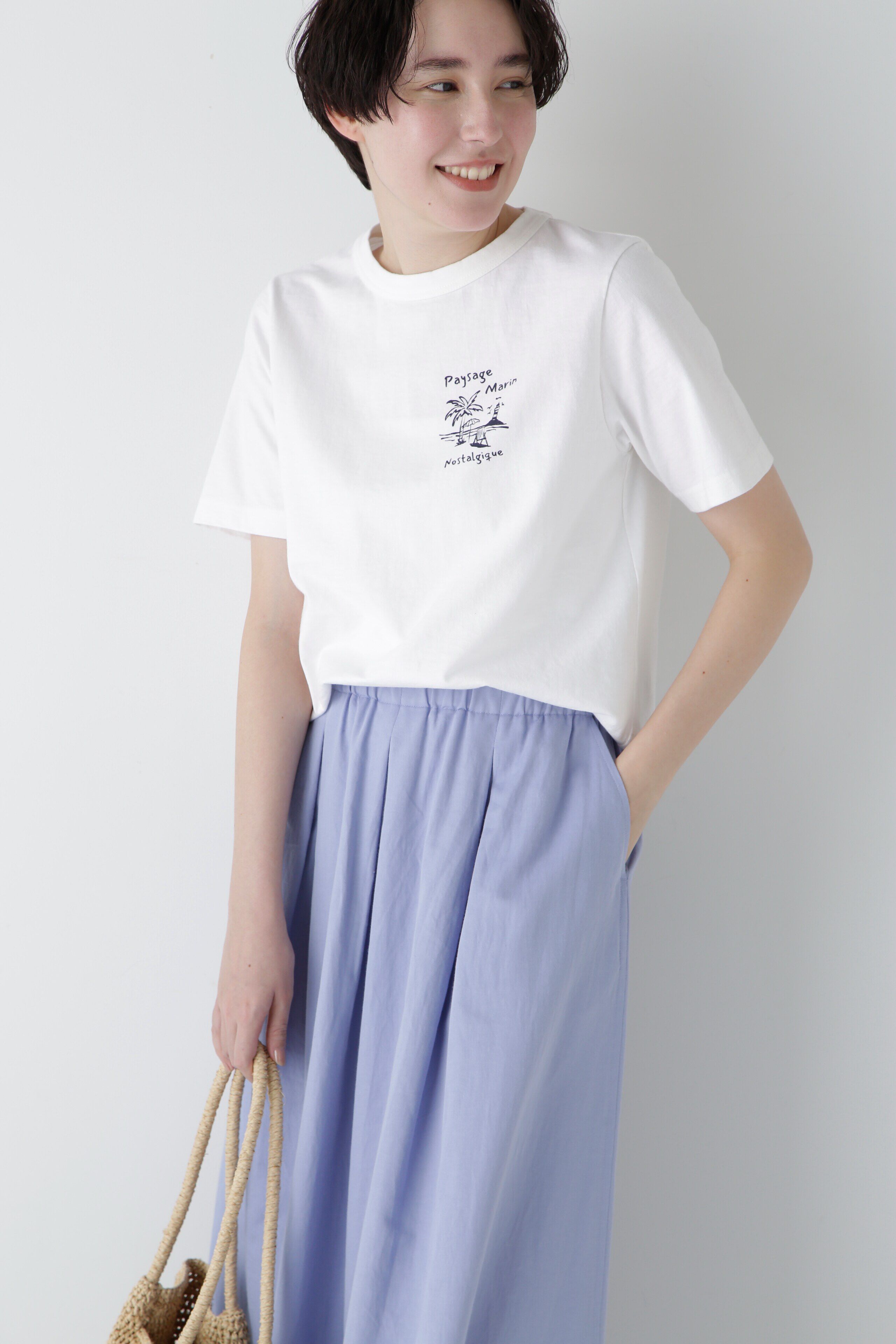  「◆リサイクルコットン度詰天竺Ｔシャツ」|Tシャツ・カットソー|ネイビー