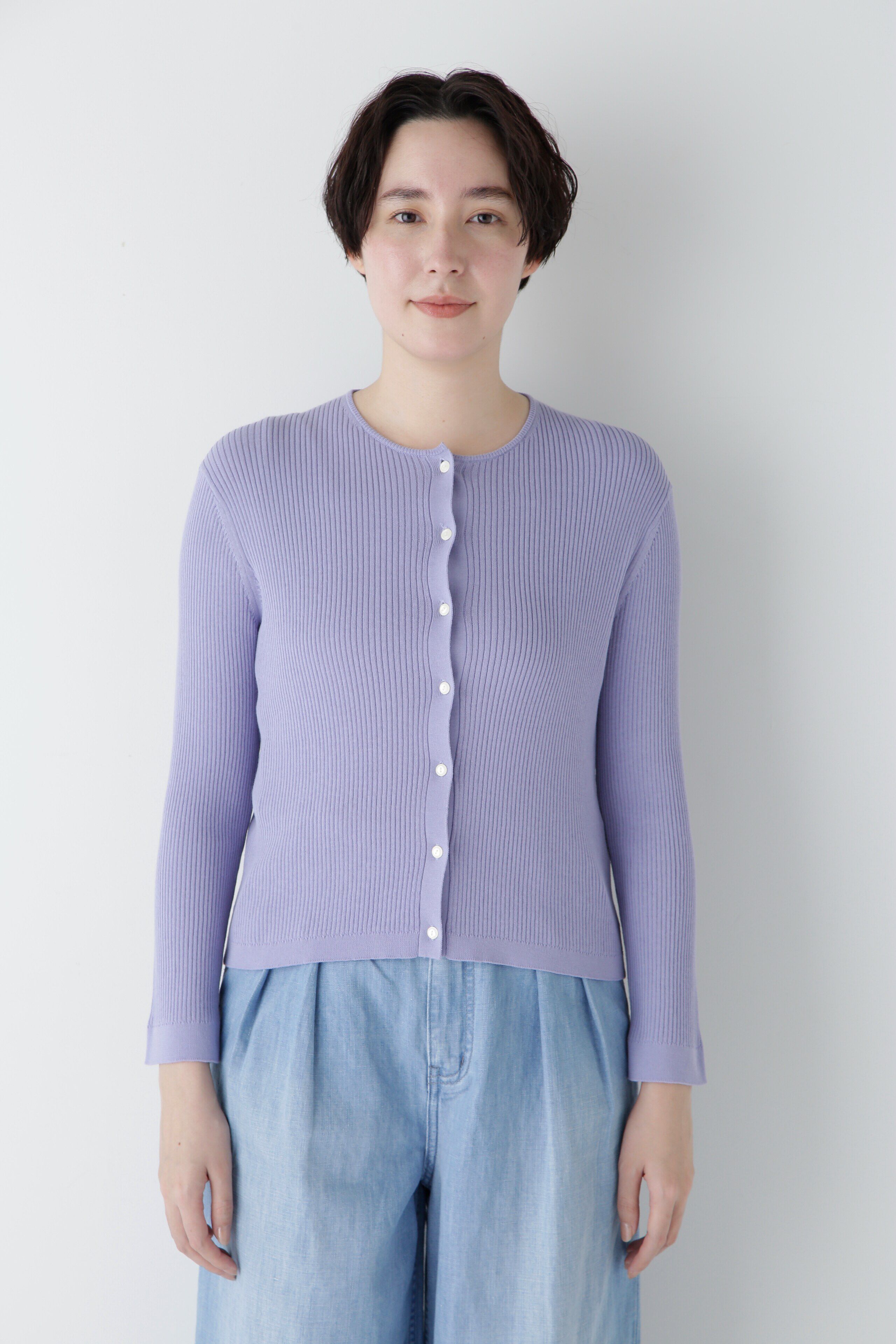  「◆【ウォッシャブル・UVカット】コットン混クルーカーディガン」|ニット・セーター|