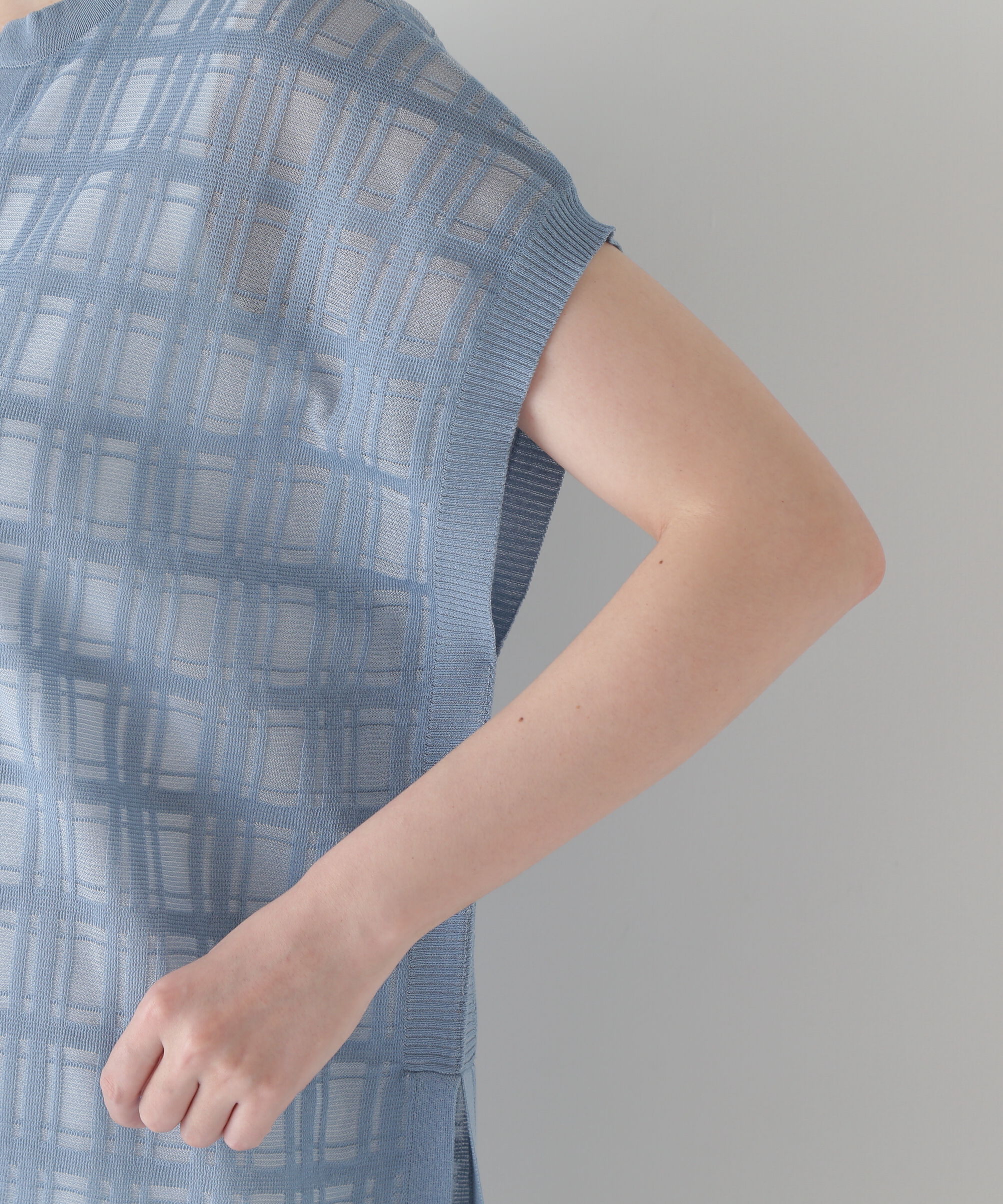  「◆【ウォッシャブル】【WEB・一部店舗限定】シアーチェックニットワンピース」|ワンピース|