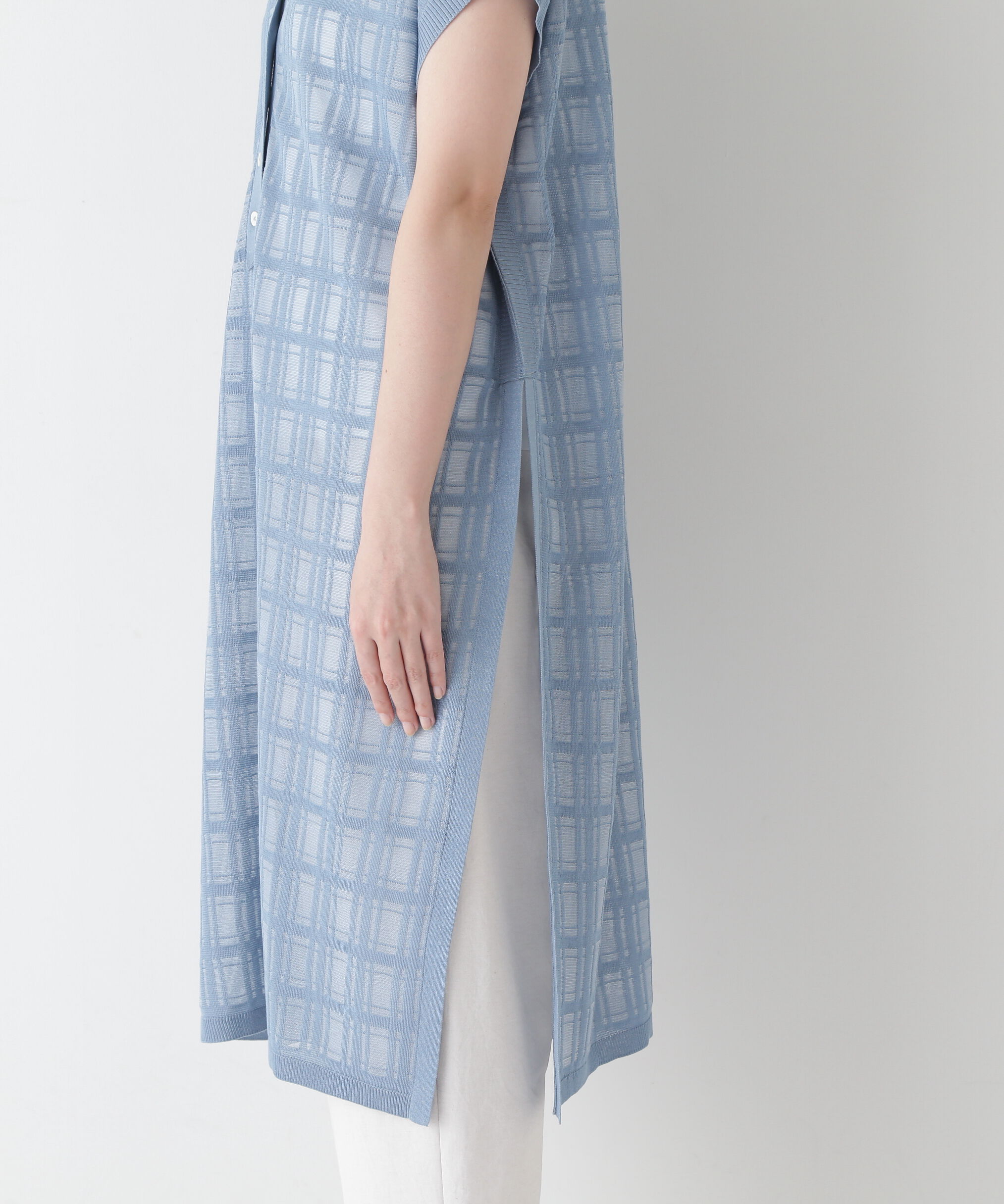  「◆【ウォッシャブル】【WEB・一部店舗限定】シアーチェックニットワンピース」|ワンピース|