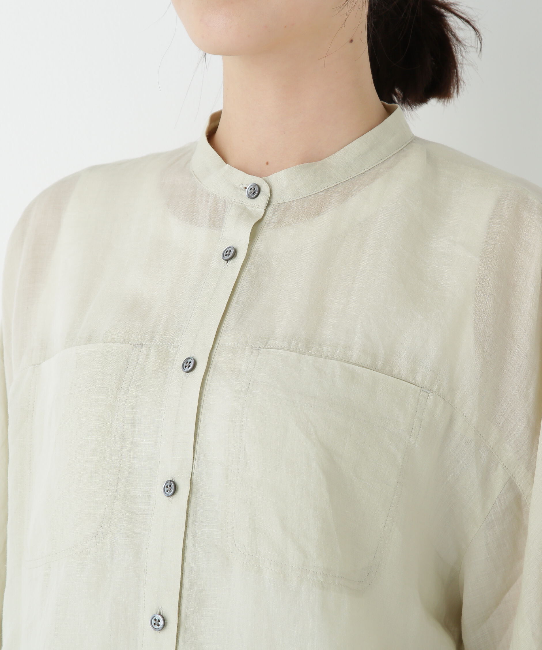  「◆ラミーバンドカラーシャツブラウス」|シャツ・ブラウス|